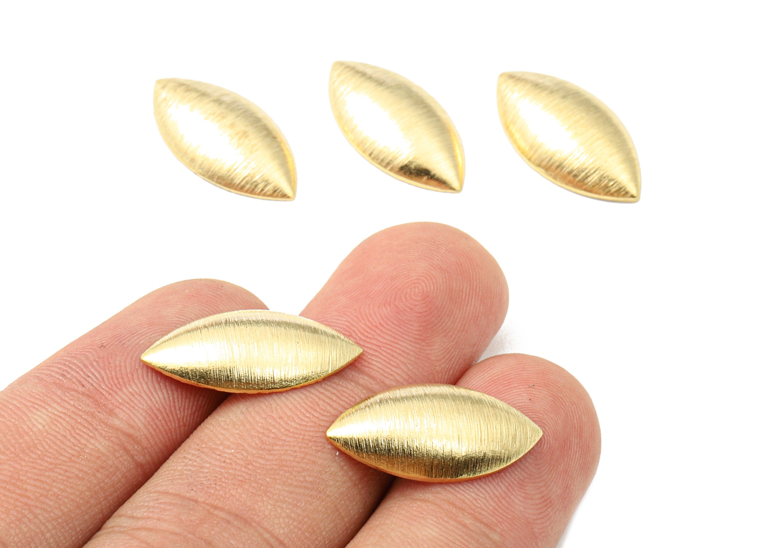 Brass Marquise Blank - Raw Brass Textured Marquise Blank - Brass Stamping Blank - Brass Blank Findings - 21.13x10.89x0.69mm - PP2460 - DOMEDBAZAAR