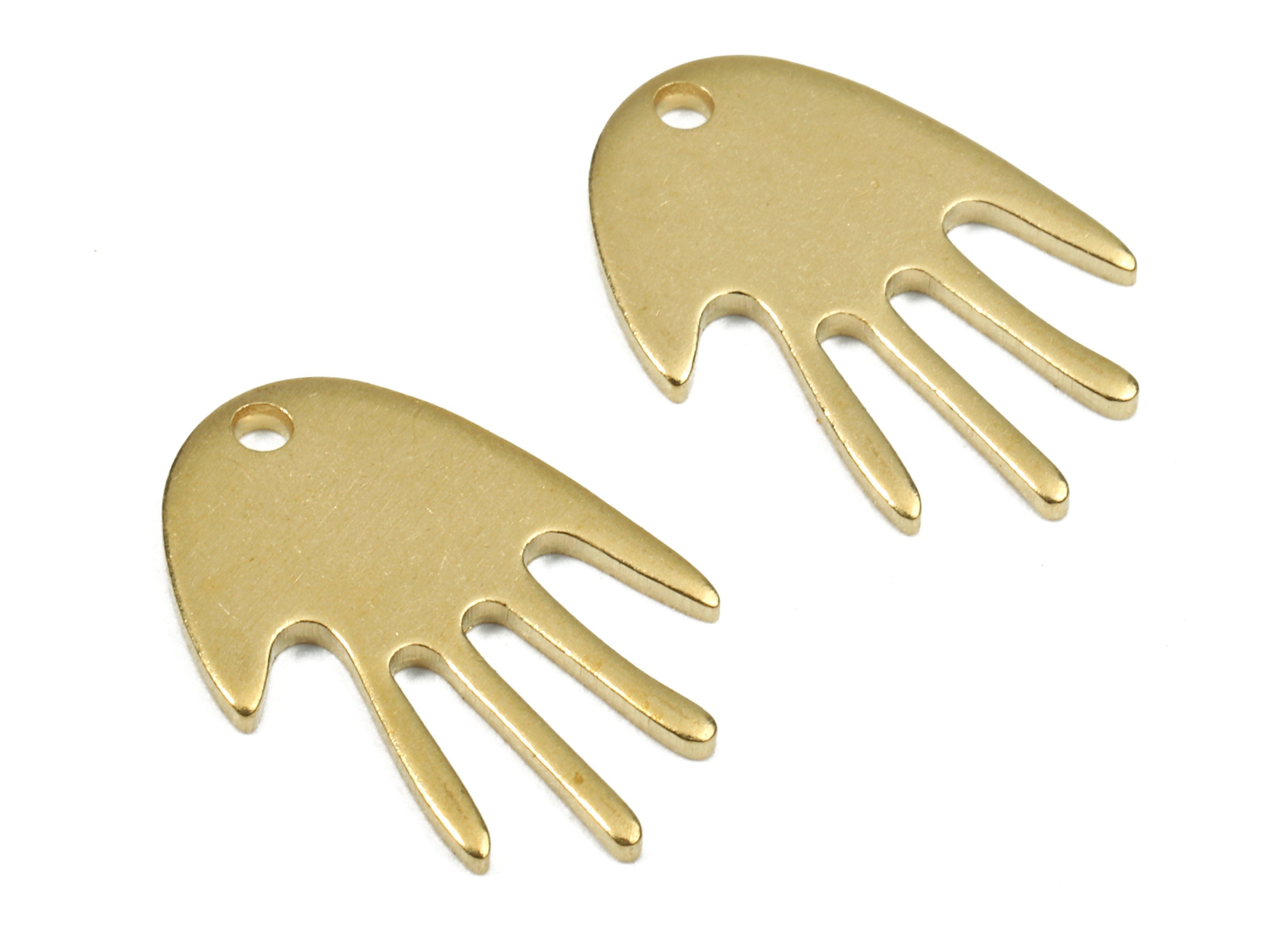 Personalized stamping blank - Brass Hand Charms - Raw Brass Hand Earrings and Pendant - Brass Hand Necklace - 16.76x11.5x1.17mm - PP2607 - DOMEDBAZAAR