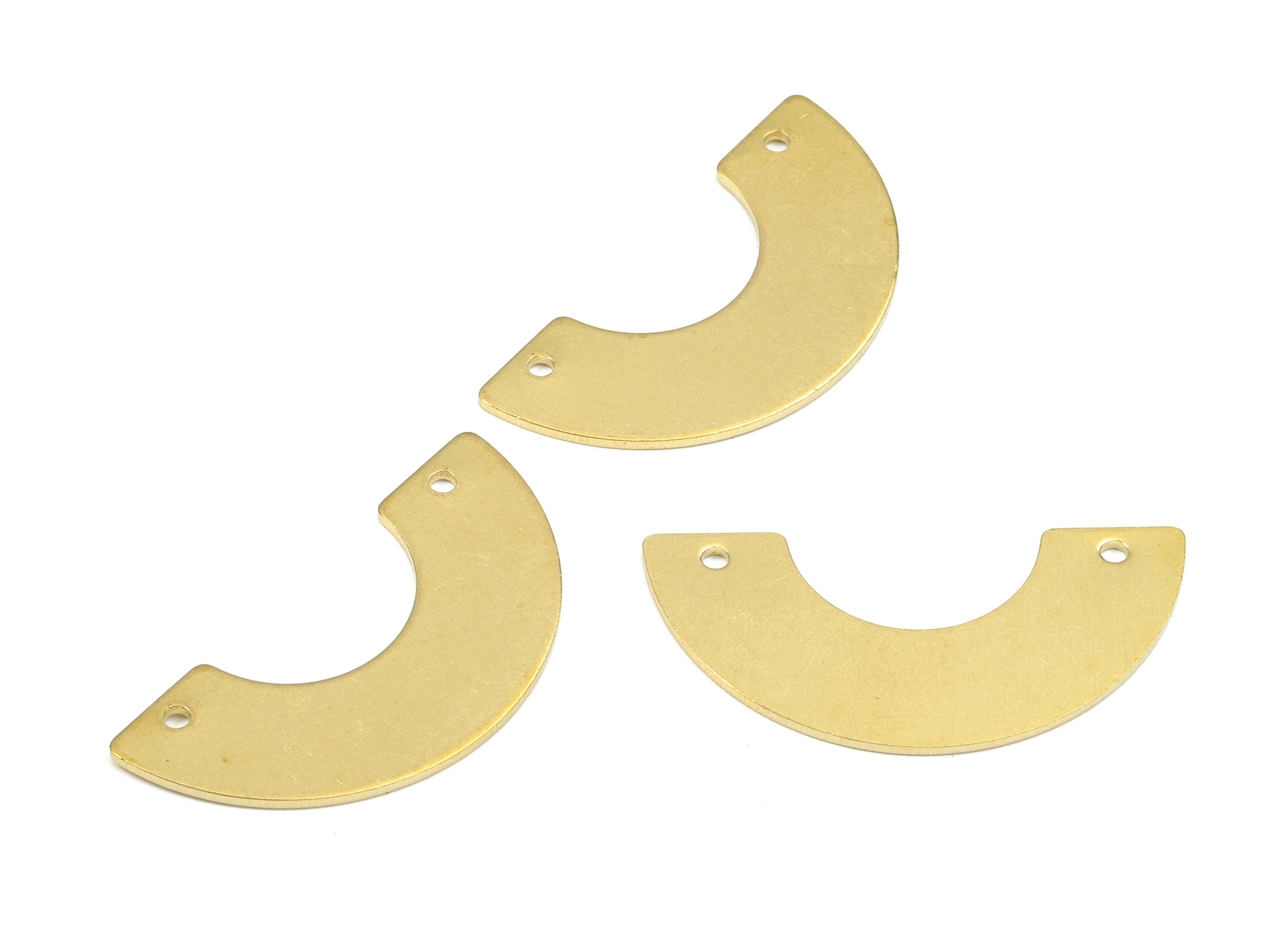 Personalized stamping blank - Brass U Connectors - Raw Brass Semi-Oval Pendant and Necklace - Brass U Connectors - 29.79x8x0.83mm - PP2394 - DOMEDBAZAAR