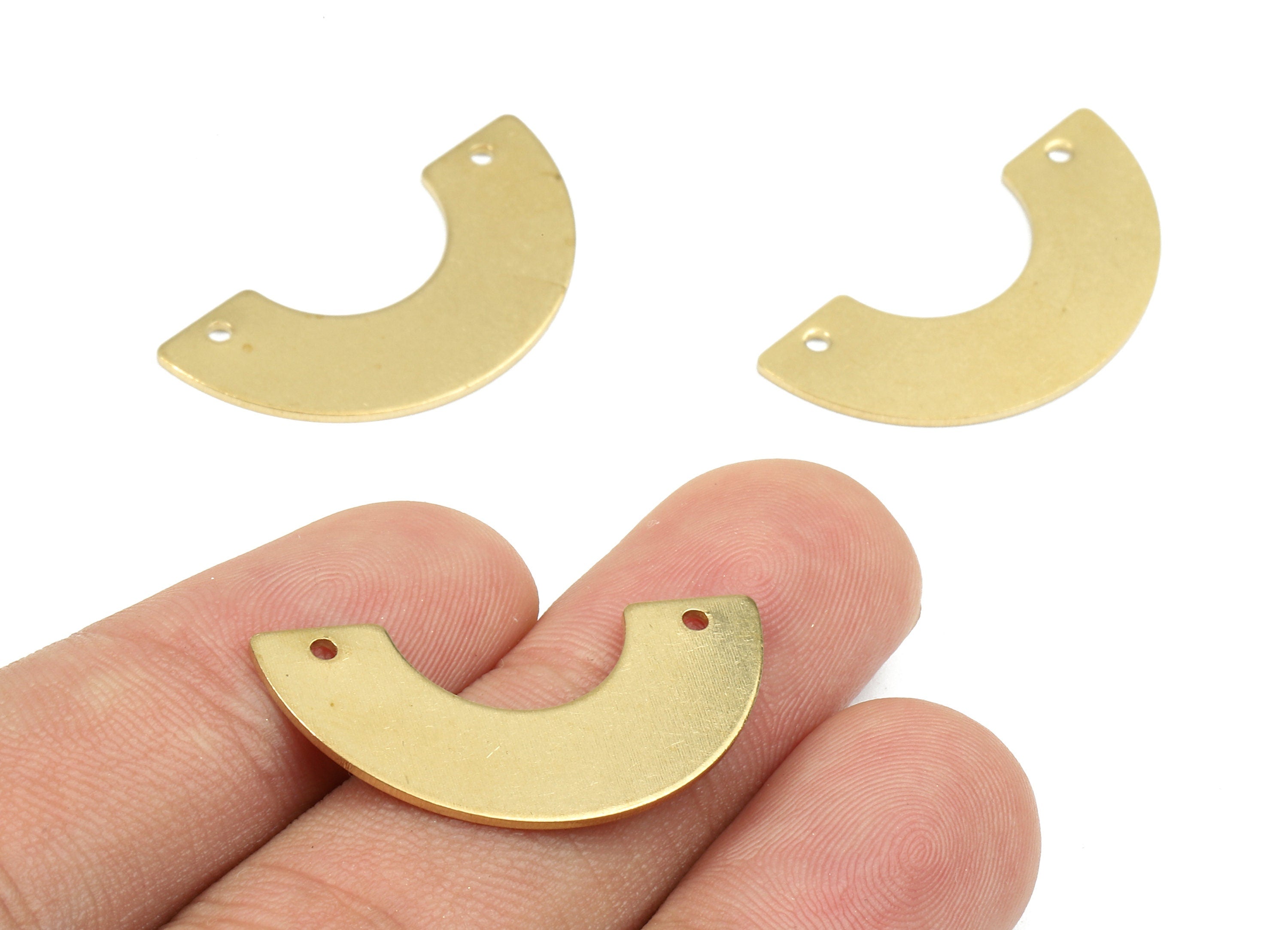 Personalized stamping blank - Brass U Connectors - Raw Brass Semi-Oval Pendant and Necklace - Brass U Connectors - 29.79x8x0.83mm - PP2394 - DOMEDBAZAAR