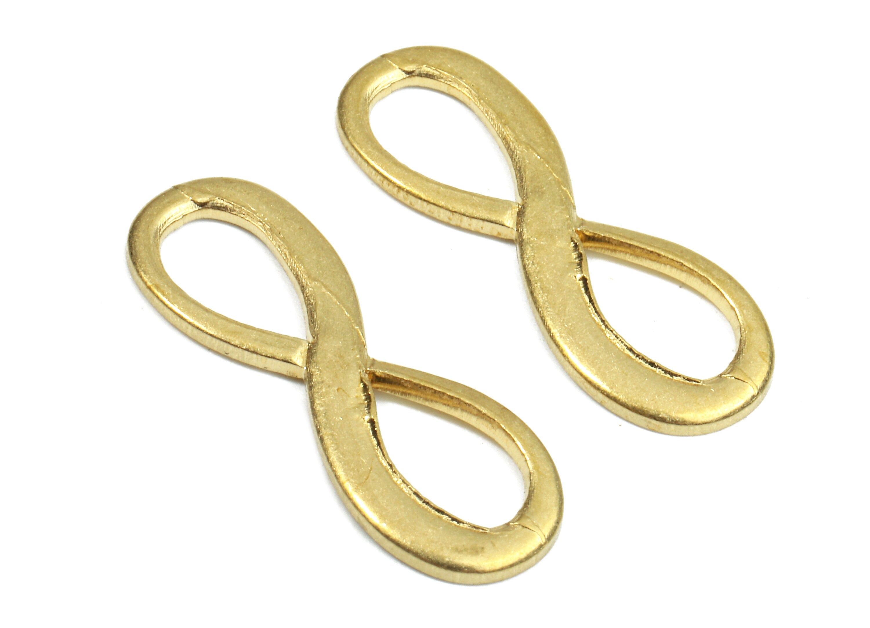 Brass Infinity Connectors - Raw Brass Infinity Earring and Necklace - Infinity Pendant and Bracelet - 23.04x8.39x1.44mm - PP2608 - DOMEDBAZAAR