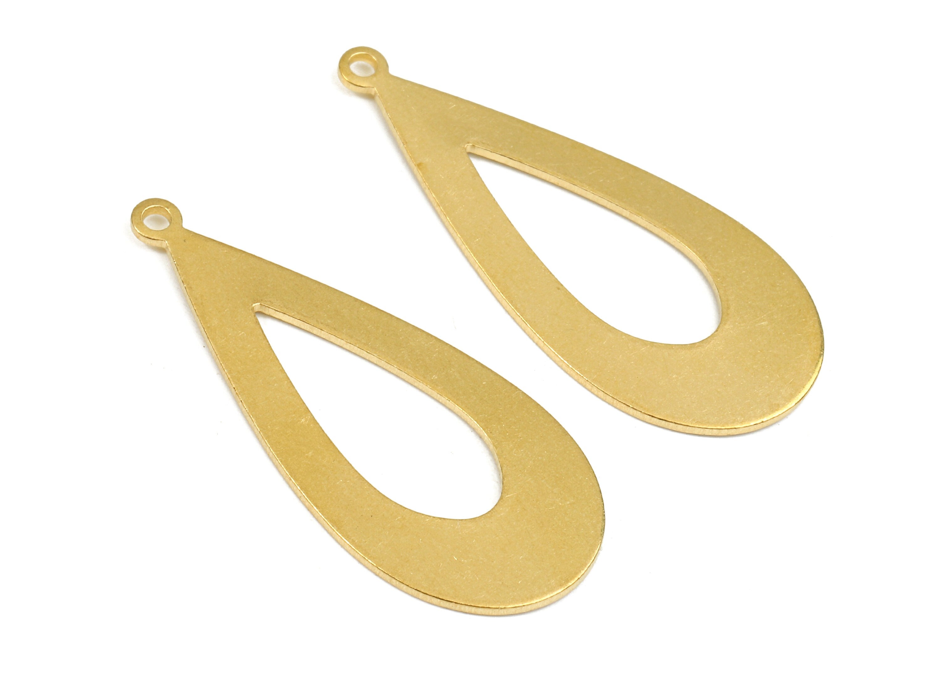 Personalized stamping blank - Brass Drop Charms - Raw Brass Drop Earrings and Pendant - Earring Findings  - 35.05x15.23x1.01mm - PP2543 - DOMEDBAZAAR