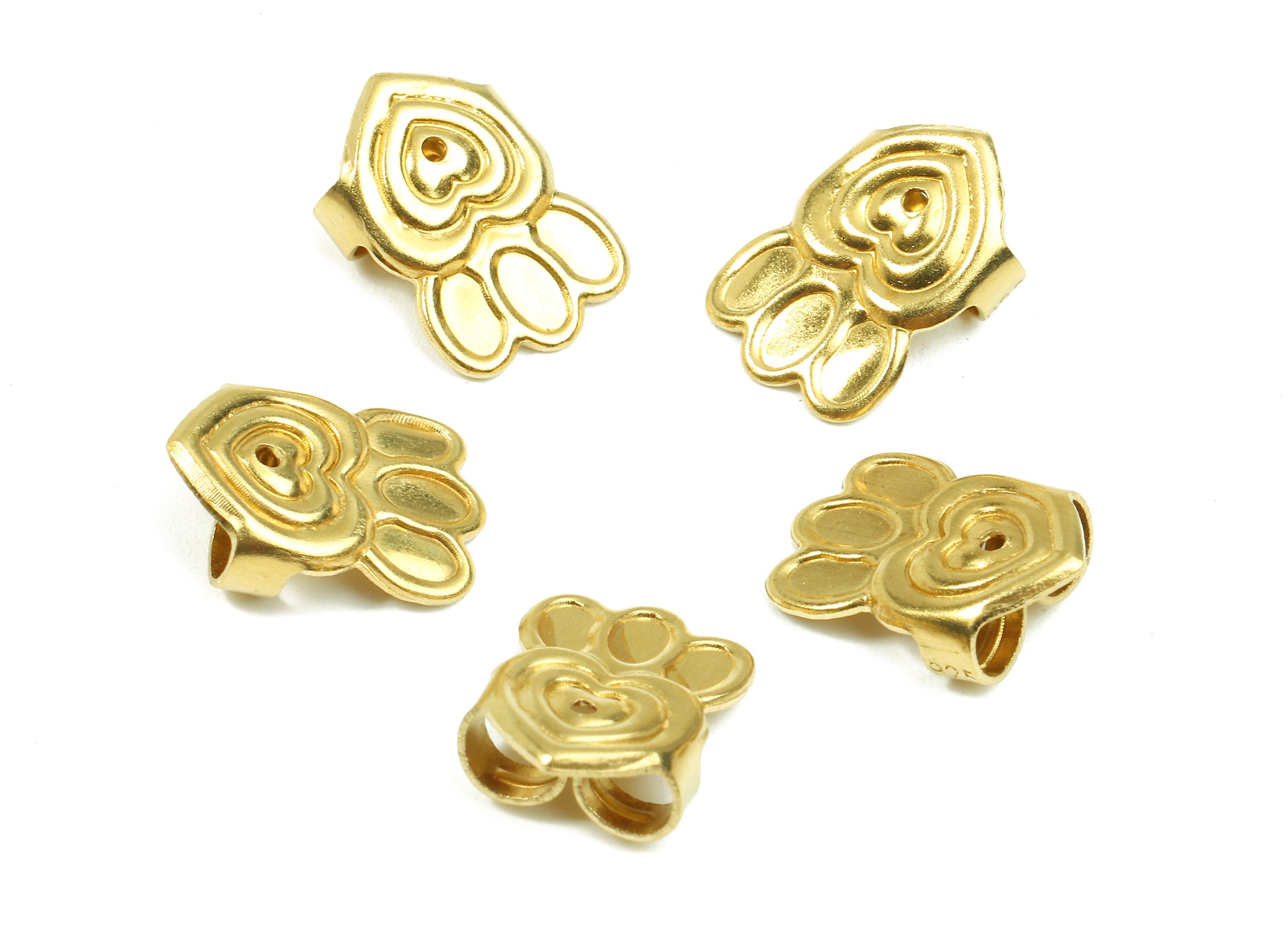 Brass Radish Earring Backs - Raw Brass Butterfly Backs - Earring Stud Back Stoppers - Post Nuts - Ear Wire Backs - 13.94x9.97x5.6mm - PP2717 - DOMEDBAZAAR