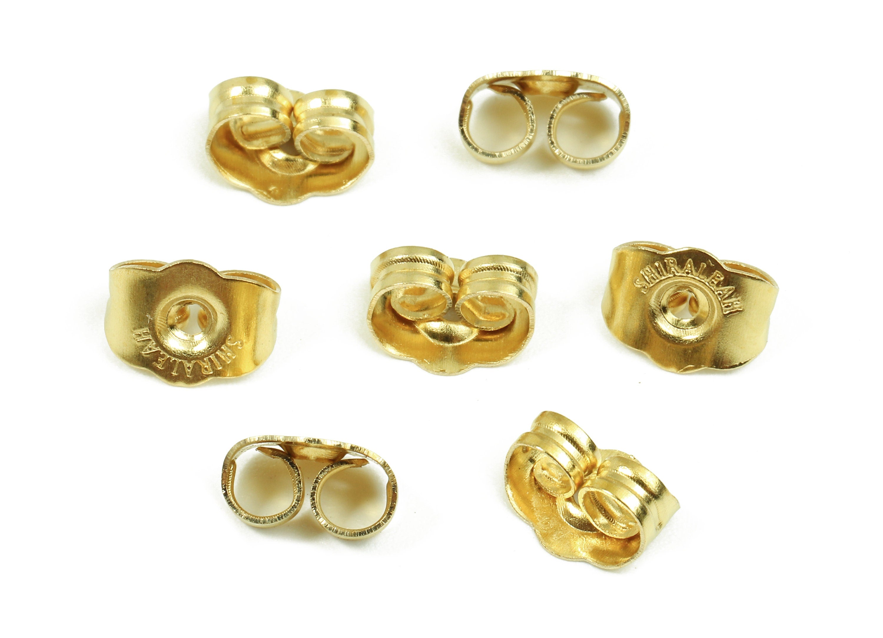 Brass Earring Backs - Raw Brass Butterfly Backs - Earring Stud Back Stoppers - Post Nuts - Ear Wire Backs - 7.5x5.33x4.07mm - PP2728 - DOMEDBAZAAR