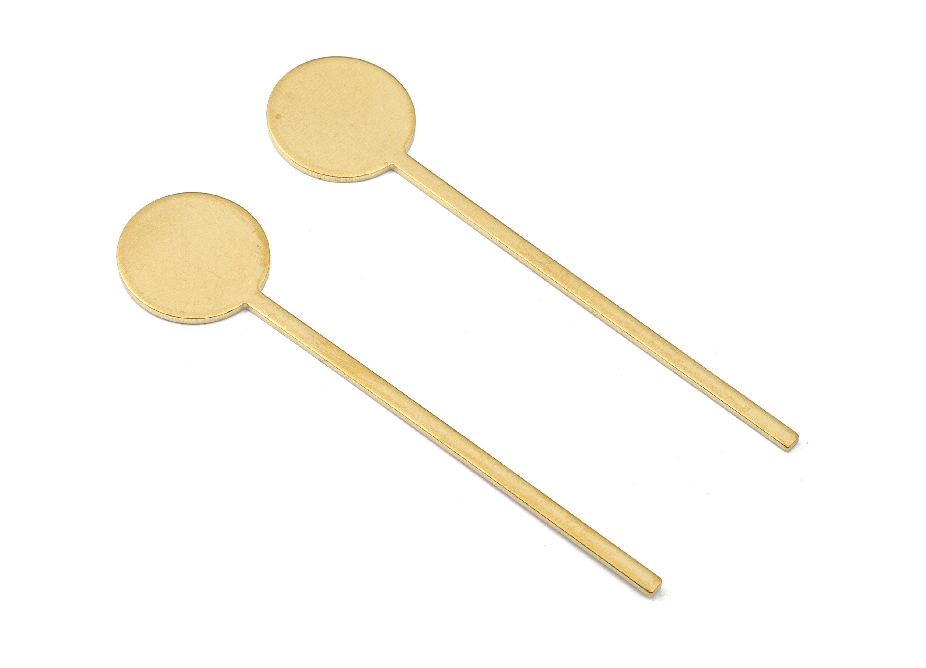 Brass Round Blank - Raw Brass Stick Blank - Brass Round Tag - Brass Stamping Tag - Brass Blank Findings - 64.45x14.99x1.02mm - PP2411 - DOMEDBAZAAR