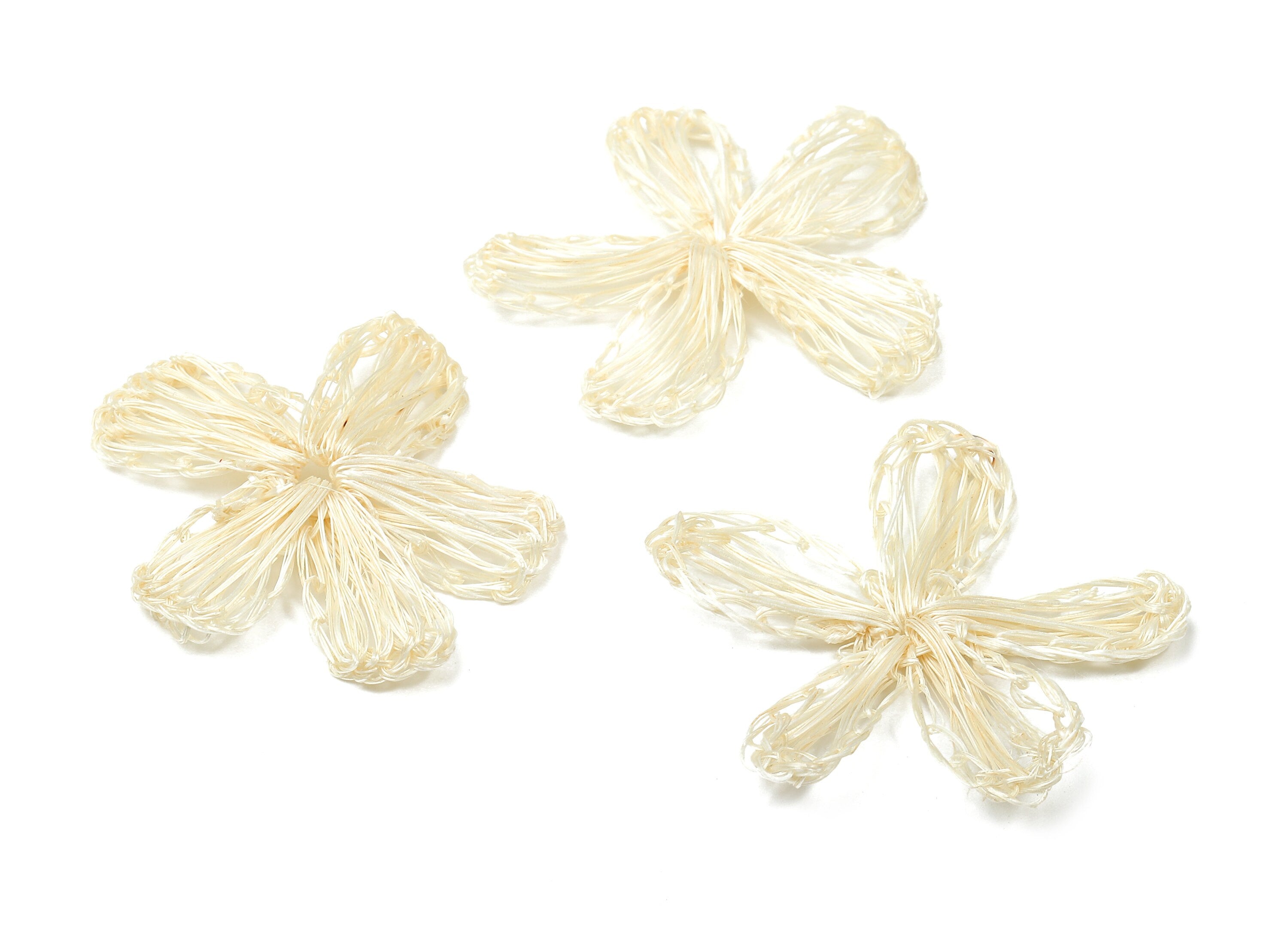 Handwoven Rattan Flower Charms - Rattan Flower Earrings and Pendant - Woven Earrings - Jewelry Handmade - 5.5x5x3.35mm - RT1333 - DOMEDBAZAAR