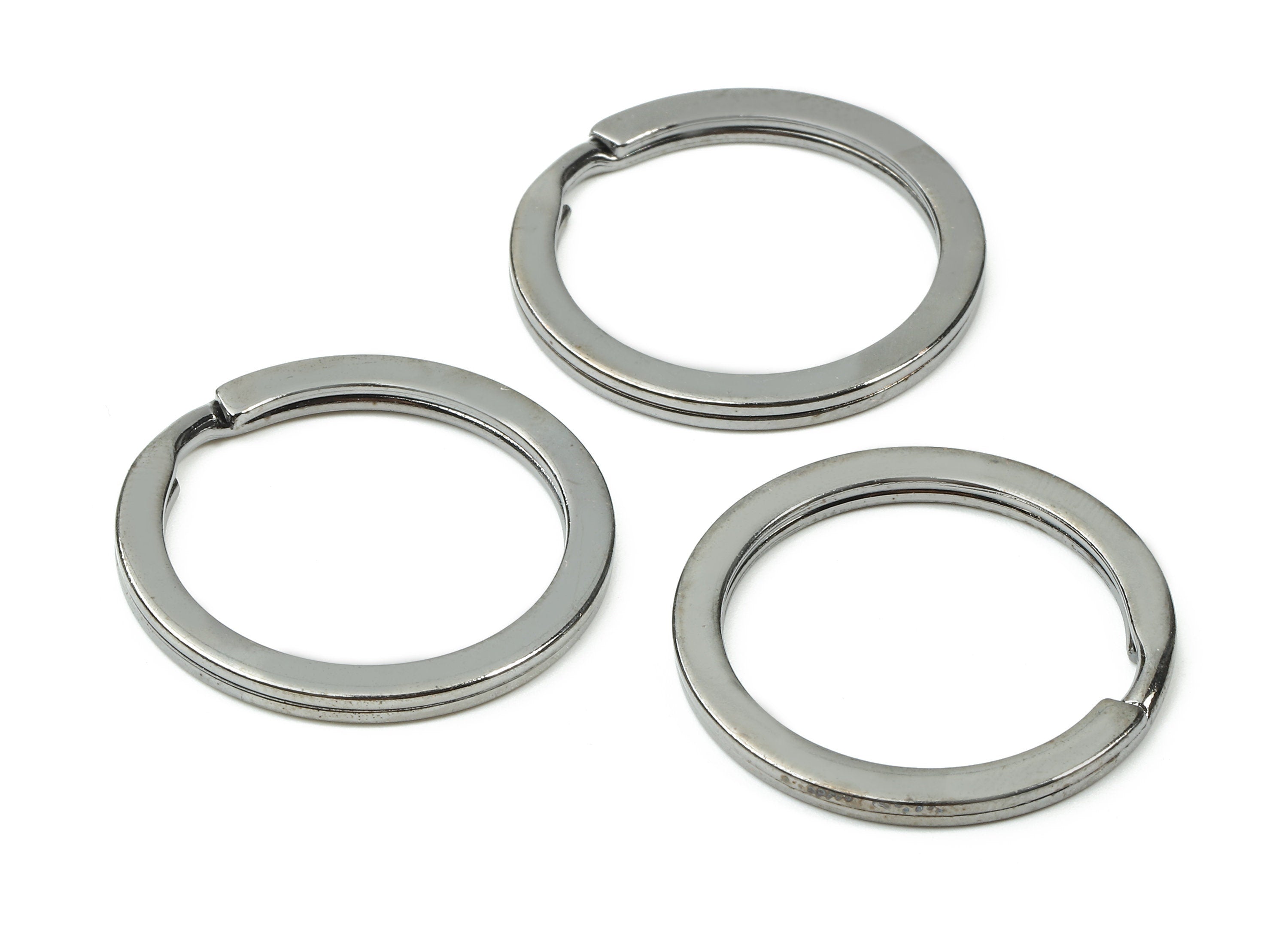 Gunmetal Metal Key Rings - Flat Split Rings - Circle Key Rings - Keychain Connectors - Jewelry Supplies - 27.77x27.77x2mm - PP2858GM - DOMEDBAZAAR