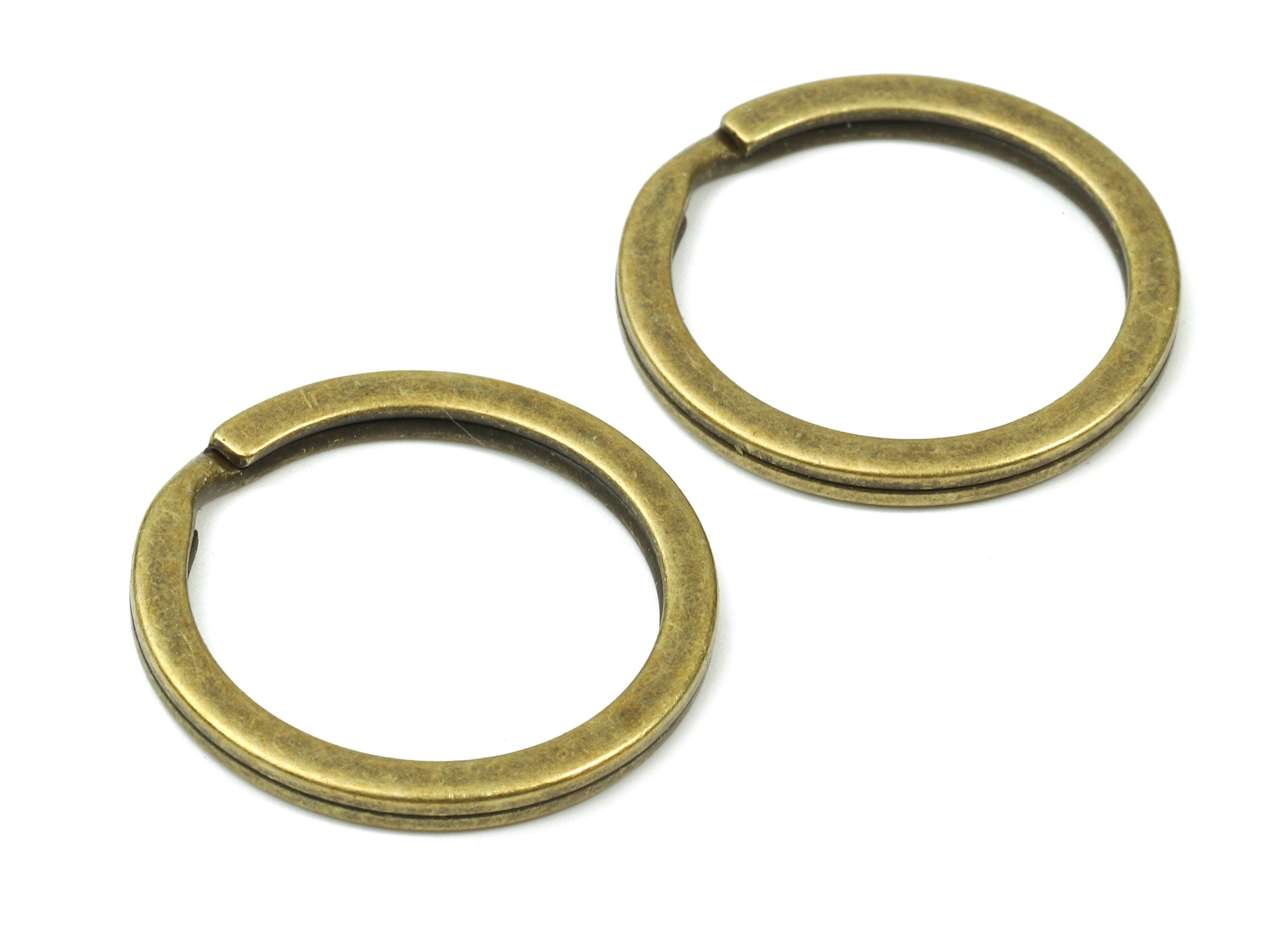 Antique Bronze Metal Key Rings - Flat Split Rings - Circle Key Rings - Keychain Connectors - Jewelry Supplies - 25.01x25.01x1.8mm - PP2857AB - DOMEDBAZAAR