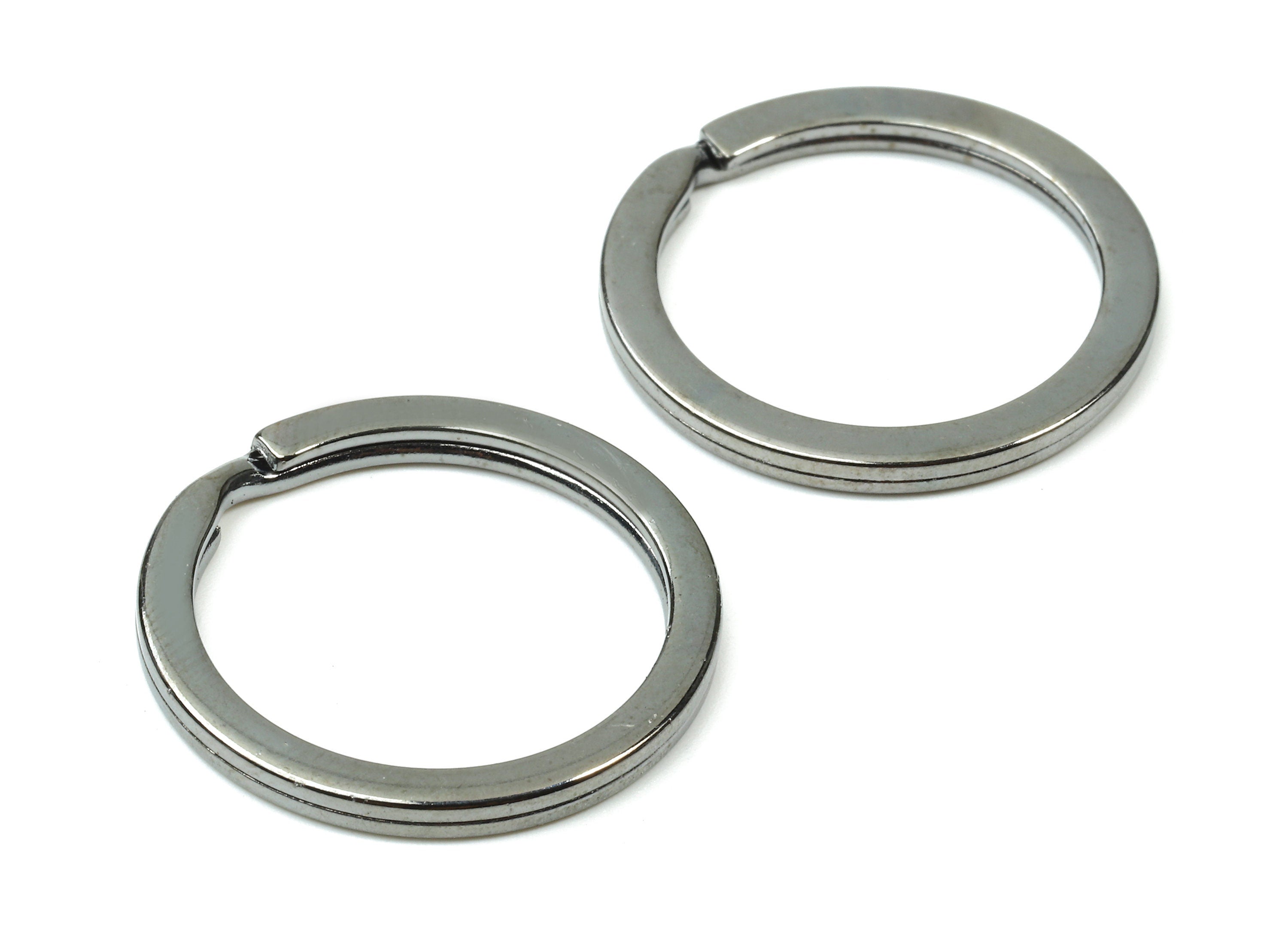 Gunmetal Metal Key Rings - Flat Split Rings - Circle Key Rings - Keychain Connectors - Jewelry Supplies - 25.01x25.01x1.8mm - PP2857GM - DOMEDBAZAAR
