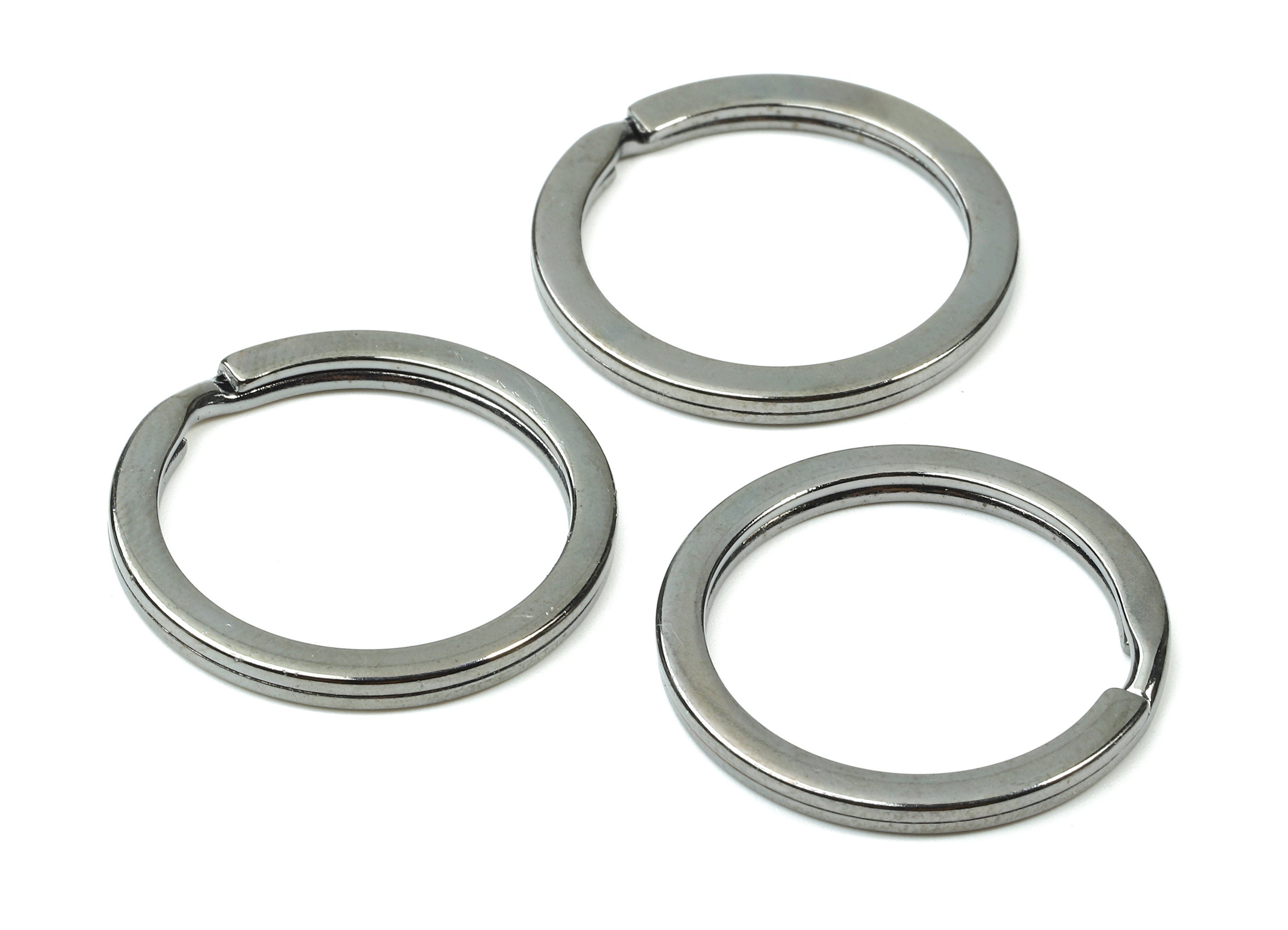Gunmetal Metal Key Rings - Flat Split Rings - Circle Key Rings - Keychain Connectors - Jewelry Supplies - 25.01x25.01x1.8mm - PP2857GM - DOMEDBAZAAR