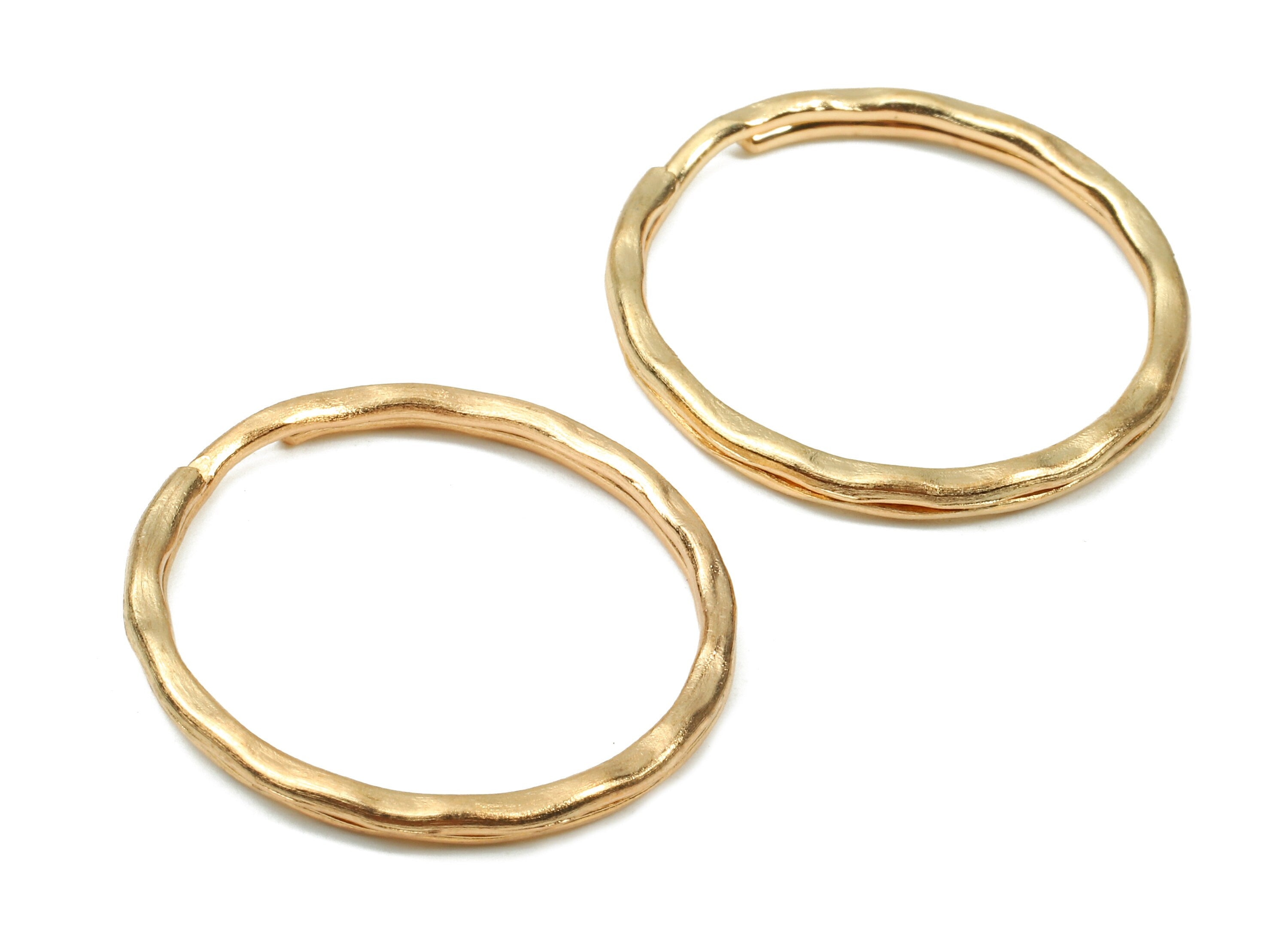 KC Gold Tone Metal Key Rings - Split Rings - Circle Key Rings - Keychain Connectors - Key Ring Findings - 27.64x27.64x1.5mm - PP2855KC - DOMEDBAZAAR