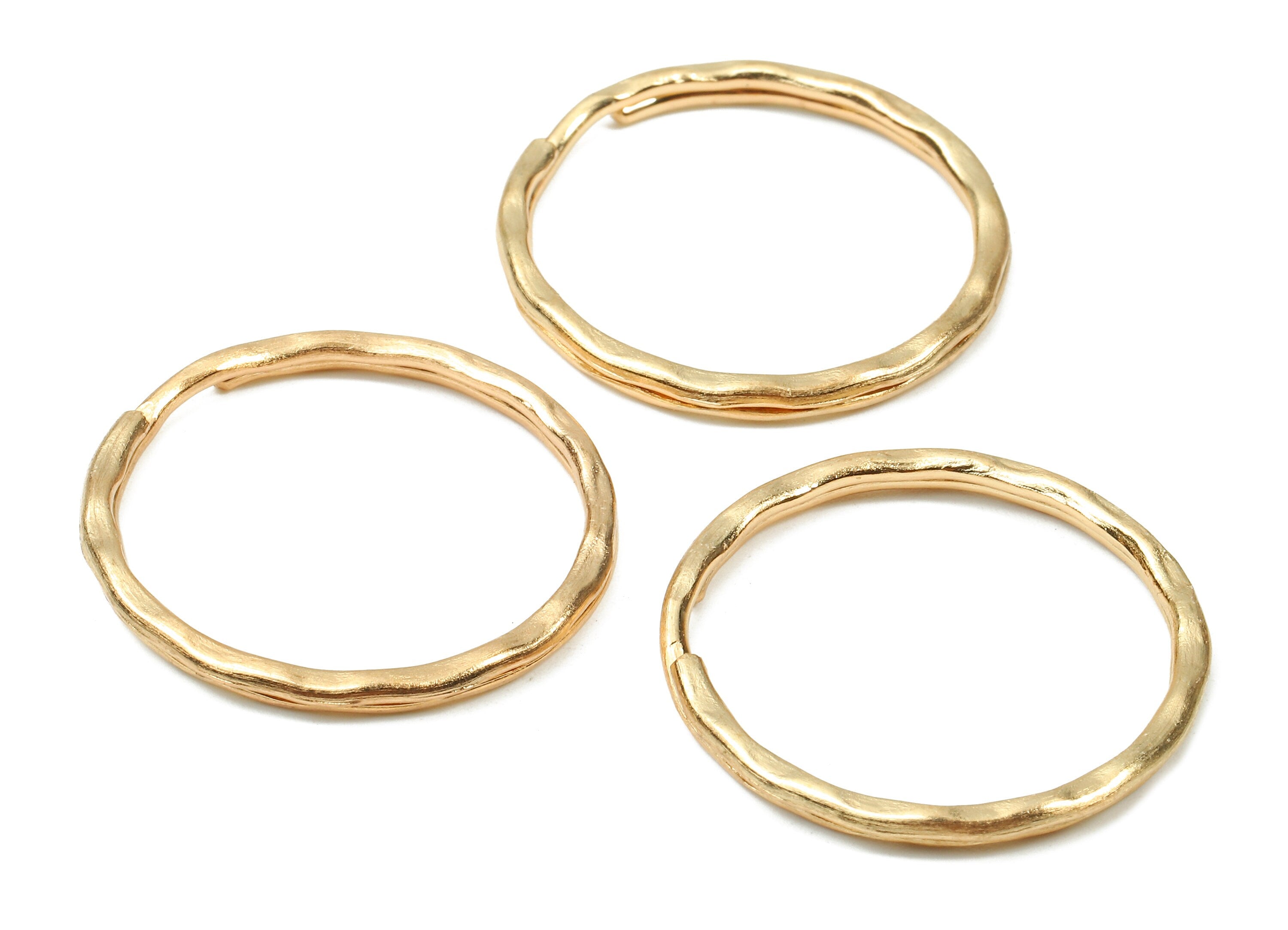 KC Gold Tone Metal Key Rings - Split Rings - Circle Key Rings - Keychain Connectors - Key Ring Findings - 27.64x27.64x1.5mm - PP2855KC - DOMEDBAZAAR