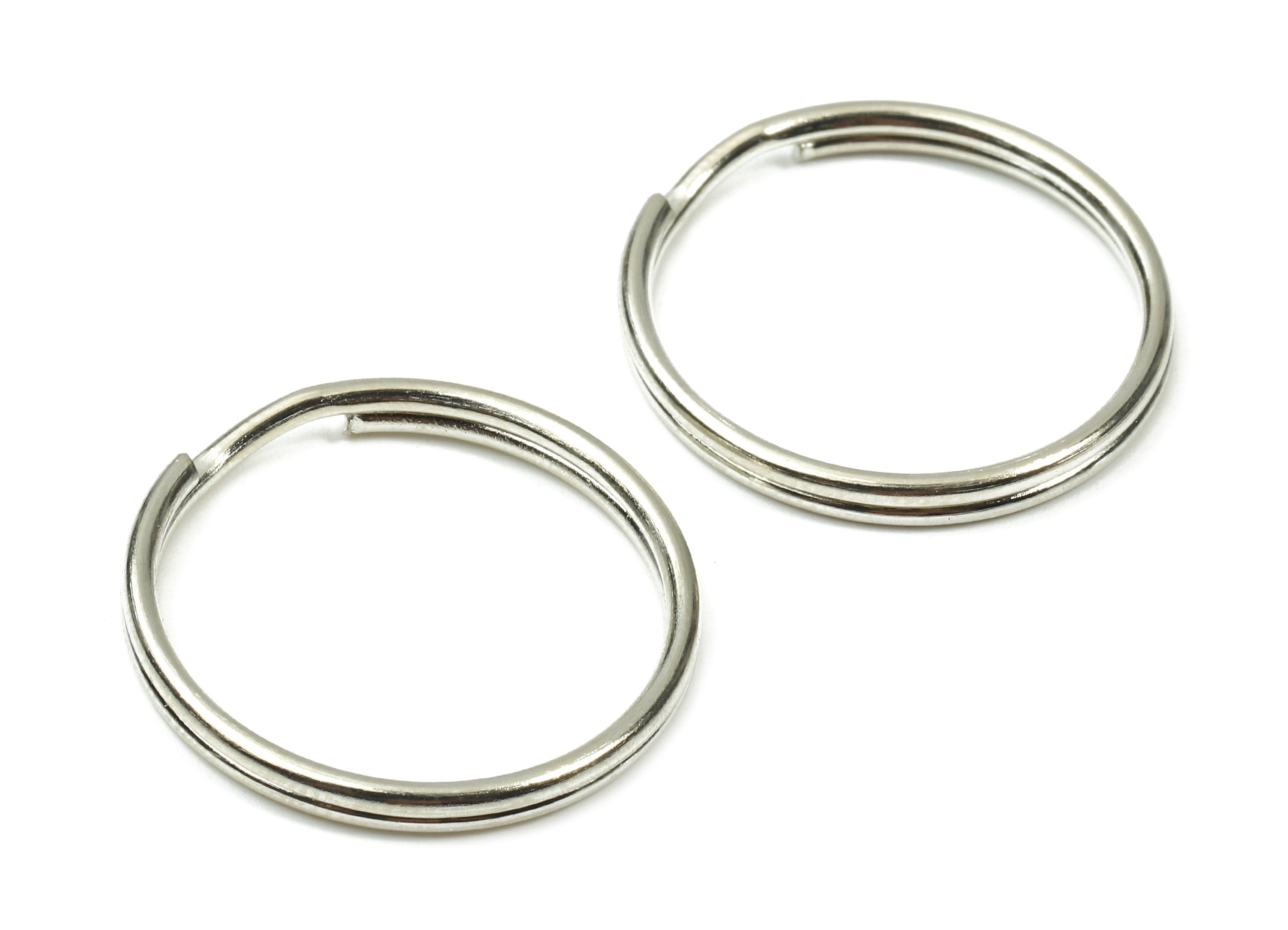Silver Plated Metal Key Rings - Split Rings - Circle Key Rings - Keychain Connectors - Key Ring Findings - 24.59x24.59x1.5mm - PP2851S - DOMEDBAZAAR