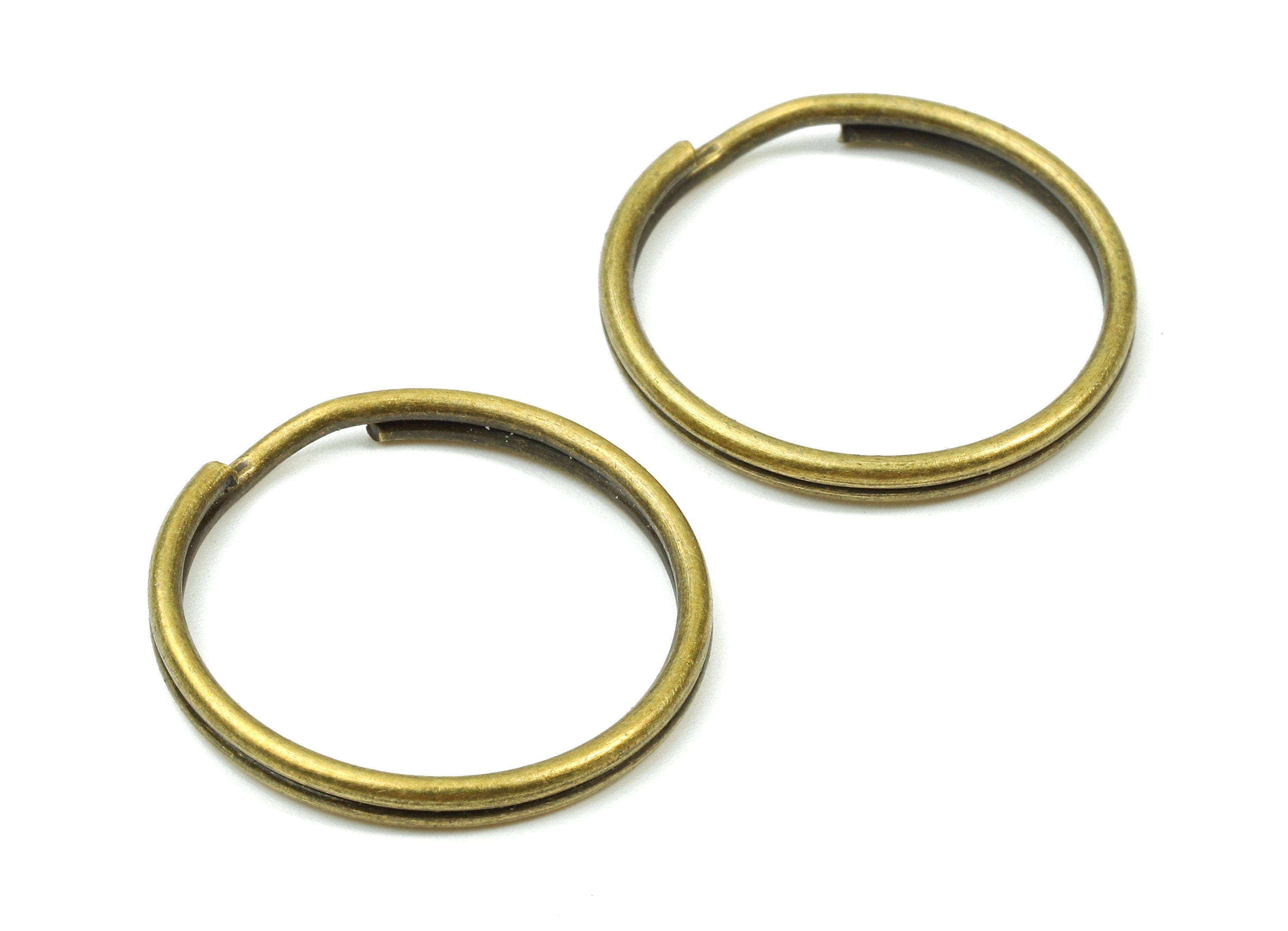 Antique Bronze Metal Key Rings - Split Rings - Circle Key Rings - Keychain Connectors - Key Ring Findings - 24.59x24.59x1.5mm - PP2851AB - DOMEDBAZAAR