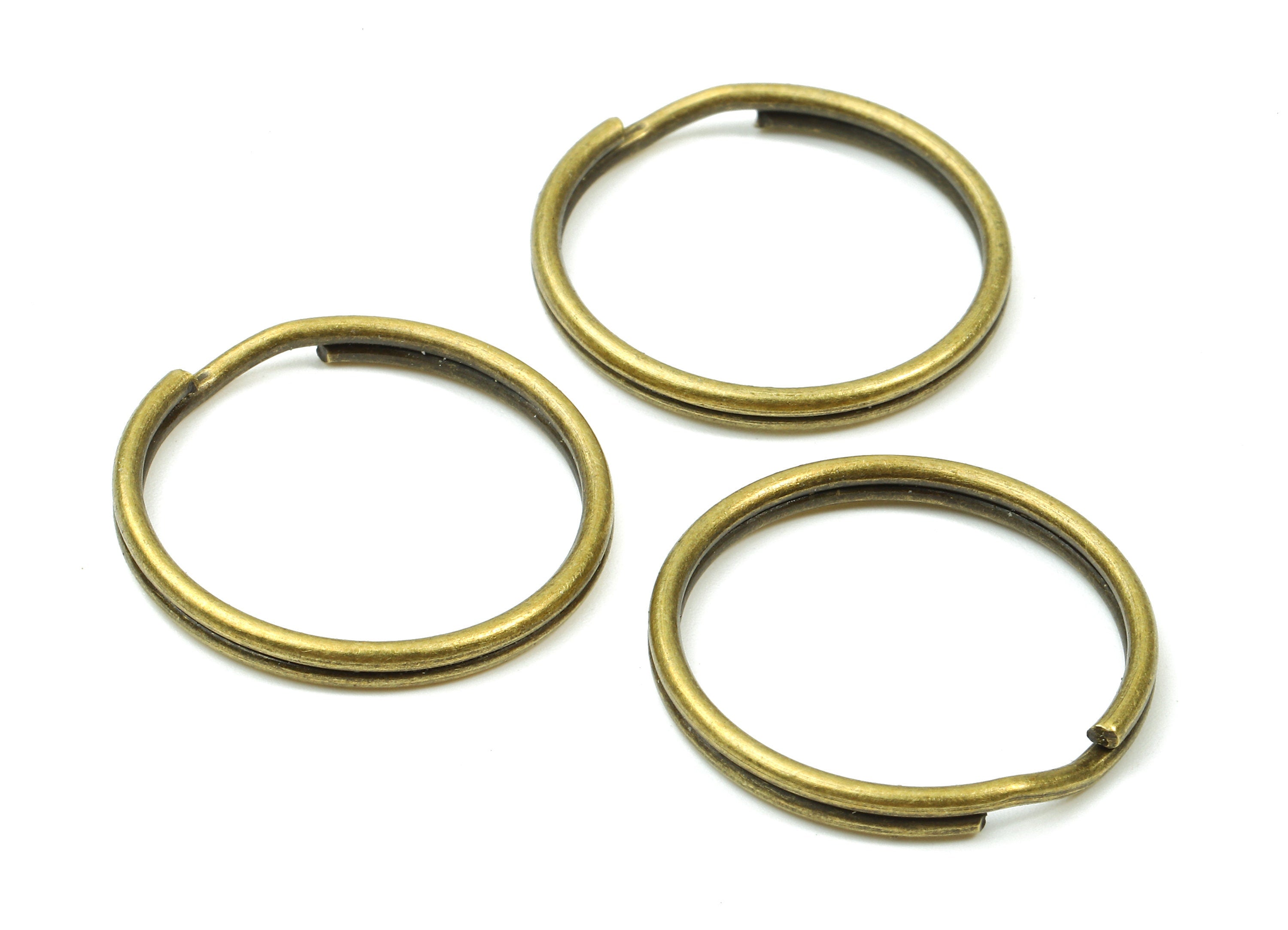 Antique Bronze Metal Key Rings - Split Rings - Circle Key Rings - Keychain Connectors - Key Ring Findings - 24.59x24.59x1.5mm - PP2851AB - DOMEDBAZAAR