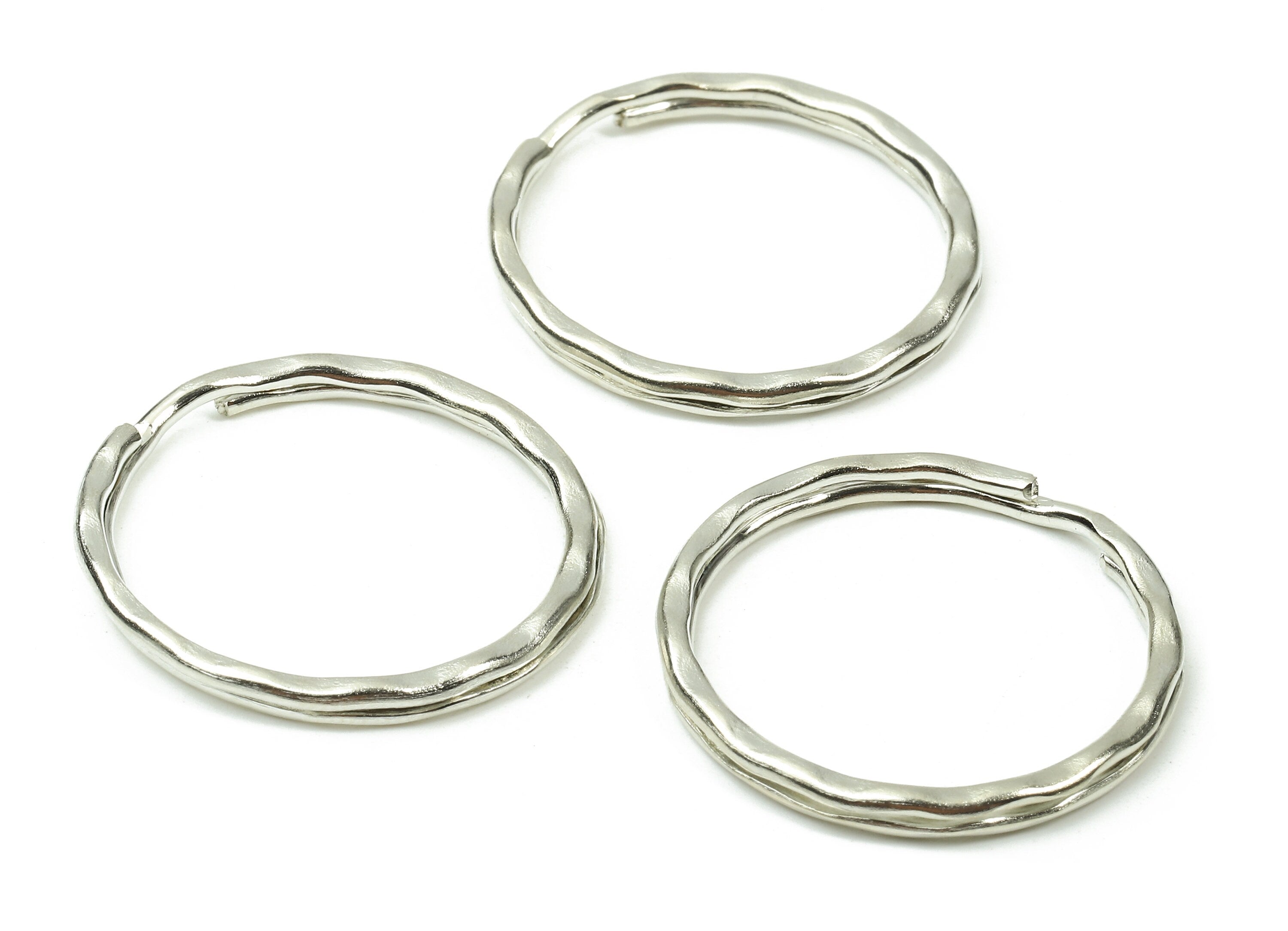 Silver Tone Key Rings - Split Rings - Circle Key Rings - Keychain Connectors - Key Ring Findings - 27.64x27.64x1.5mm - PP2855S - DOMEDBAZAAR