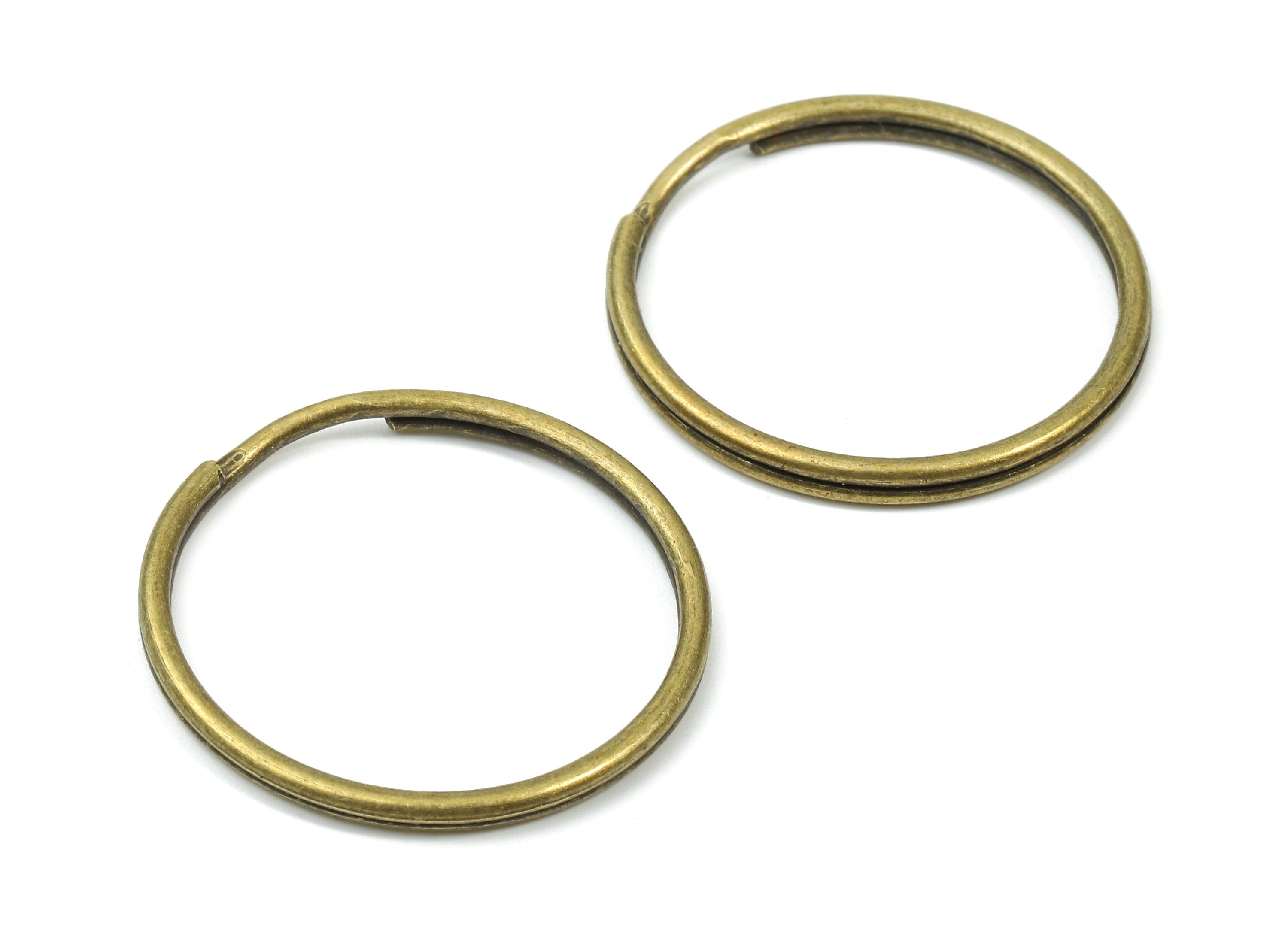 Antique Bronze Metal Key Rings - Split Rings - Circle Key Rings - Keychain Connectors - Key Ring Findings - 29.37x29.37x1.73mm - PP2853AB - DOMEDBAZAAR