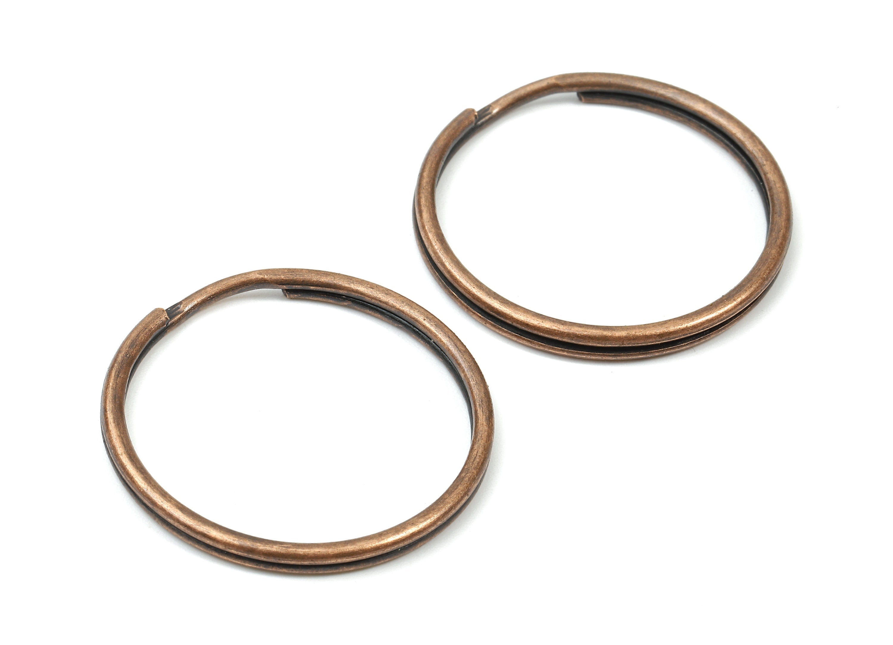 Antique Copper Metal Key Rings - Split Rings - Circle Key Rings - Keychain Connectors - Key Ring Findings - 29.37x29.37x1.73mm - PP2853AC - DOMEDBAZAAR