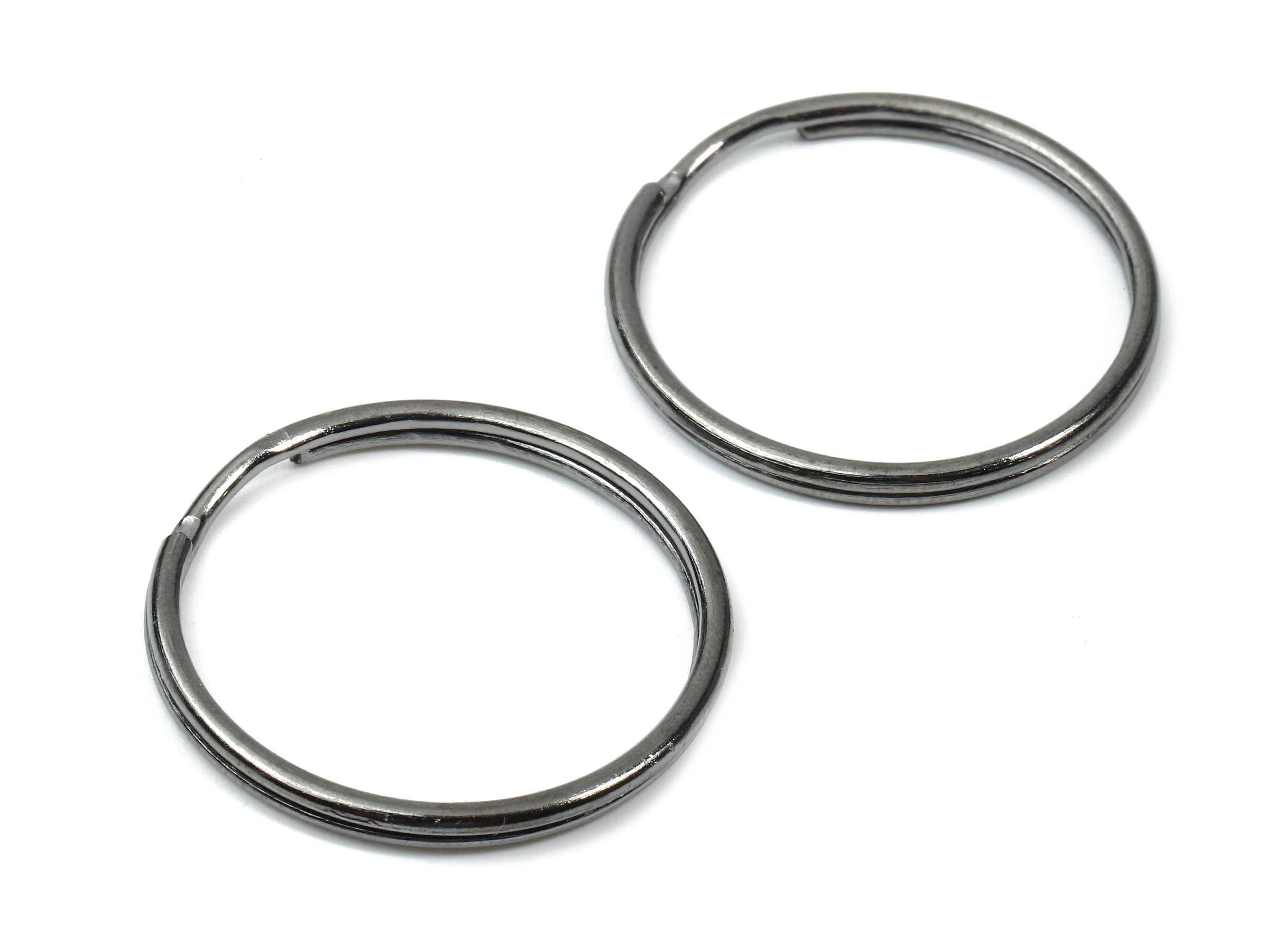 Gunmetal Metal Key Rings - Split Rings - Circle Key Rings - Keychain Connectors - Key Ring Findings - 29.37x29.37x1.73mm - PP2853GM - DOMEDBAZAAR