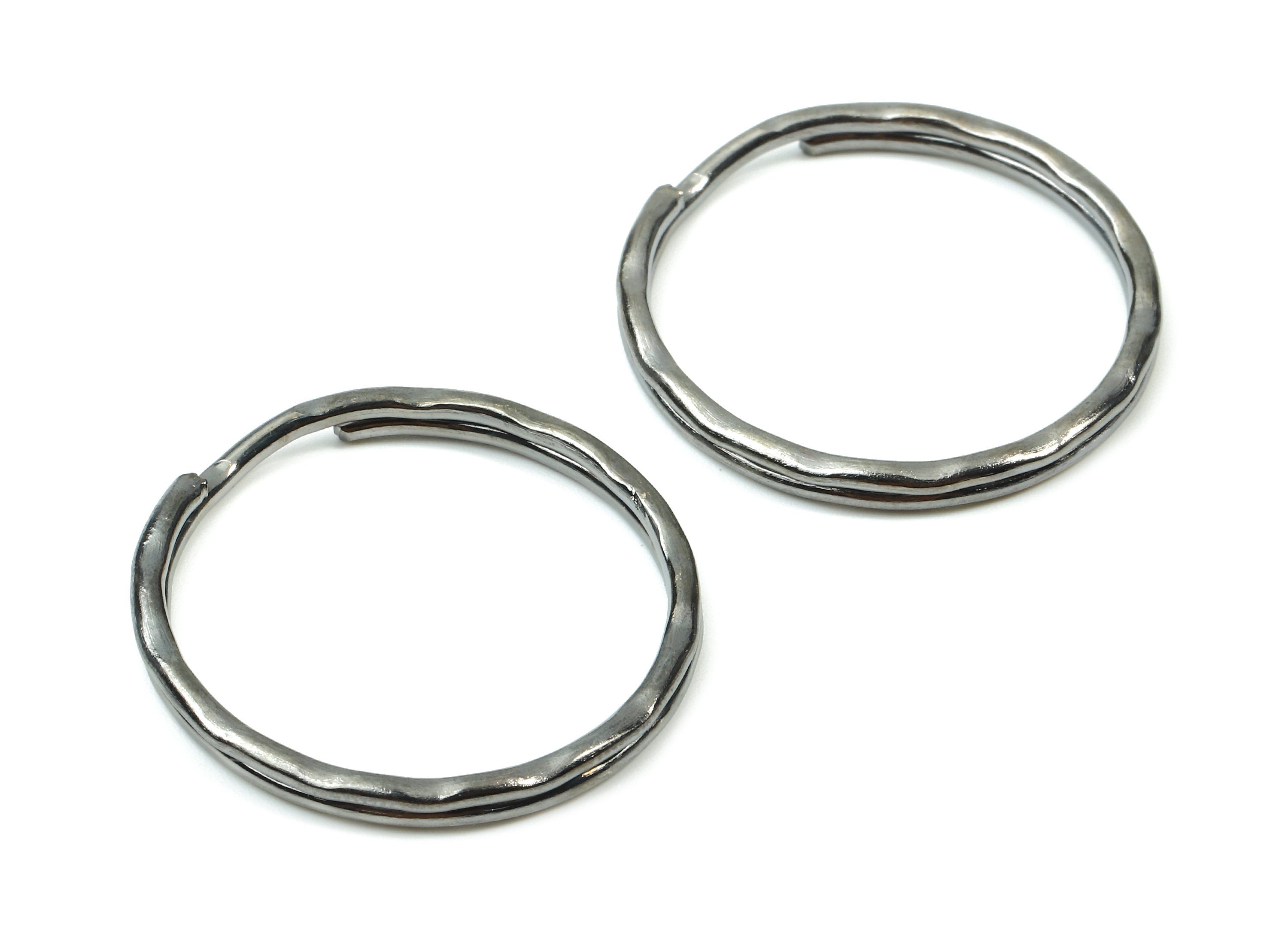 Gunmetal Metal Key Rings - Split Rings - Circle Key Rings - Keychain Connectors - Key Ring Findings - 30.36x30.36x1.7mm - PP2856GM - DOMEDBAZAAR