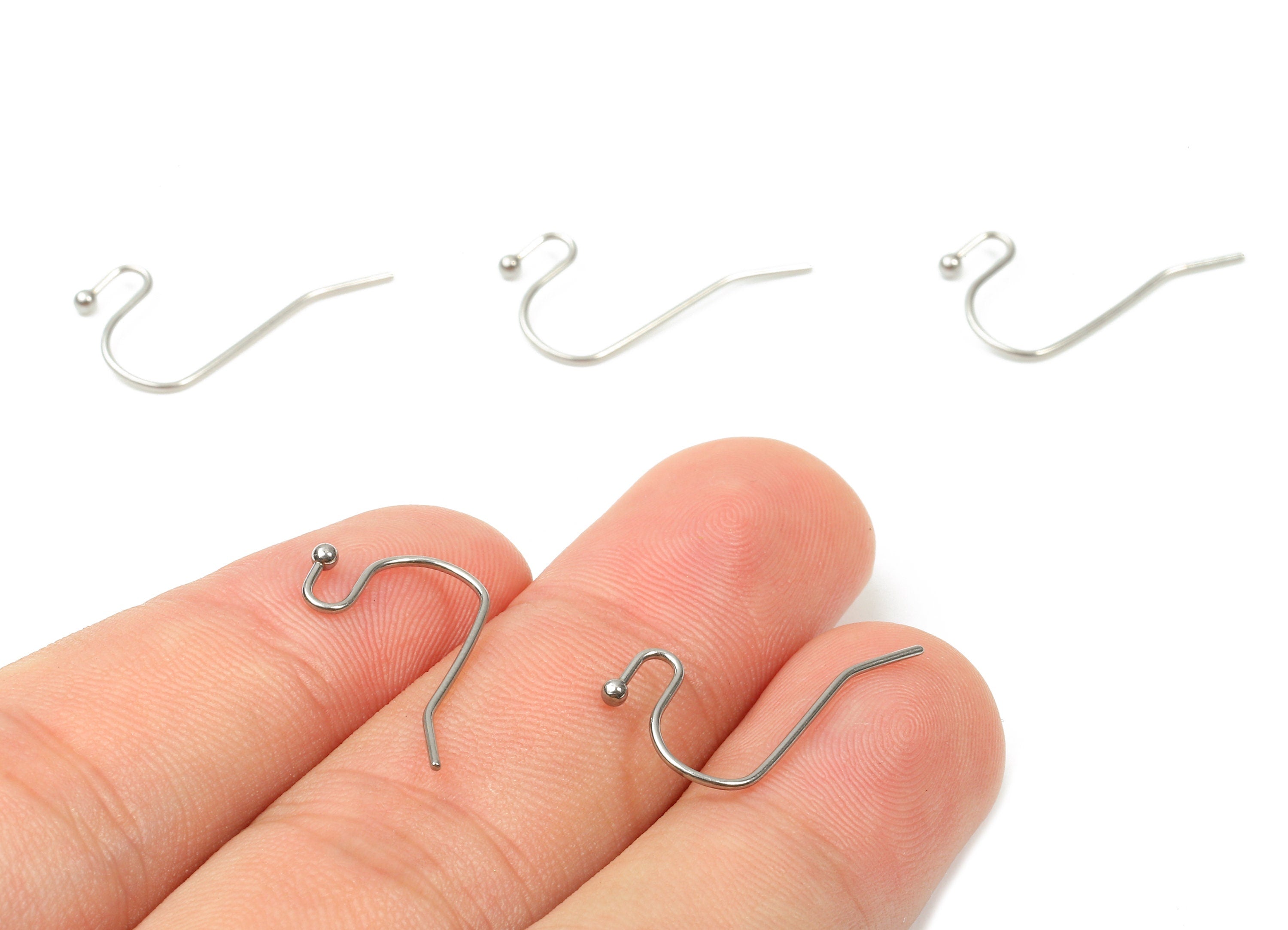 Stainless Steel Earring Hook - Stainless Steel Earring Wires - Earring Findings - Jewelry Supplies - 20.98x11.44x1.72mm - PP2825 - DOMEDBAZAAR