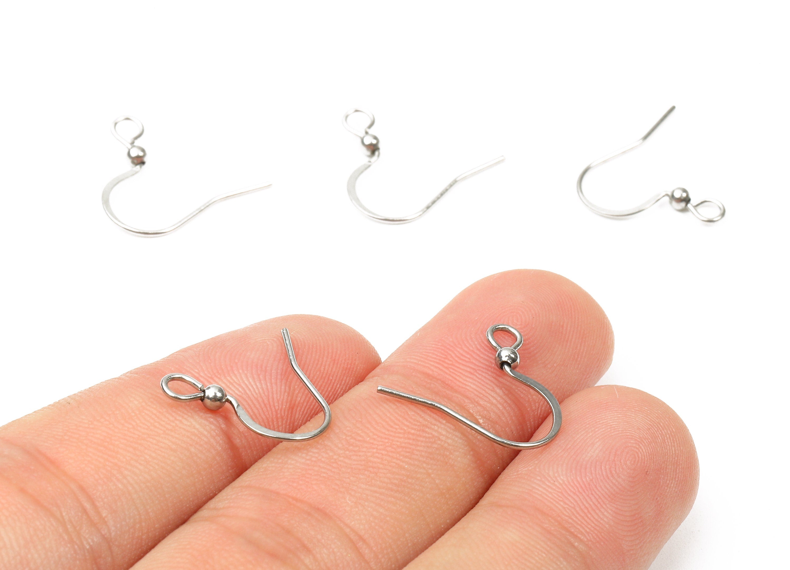 Brass Earring Hook 2.4 - Brass Earring Wires - Silver Tone Plated - Earring Findings - Jewelry Supplies - 17.23x15.95x2.31mm - PP2821 - DOMEDBAZAAR