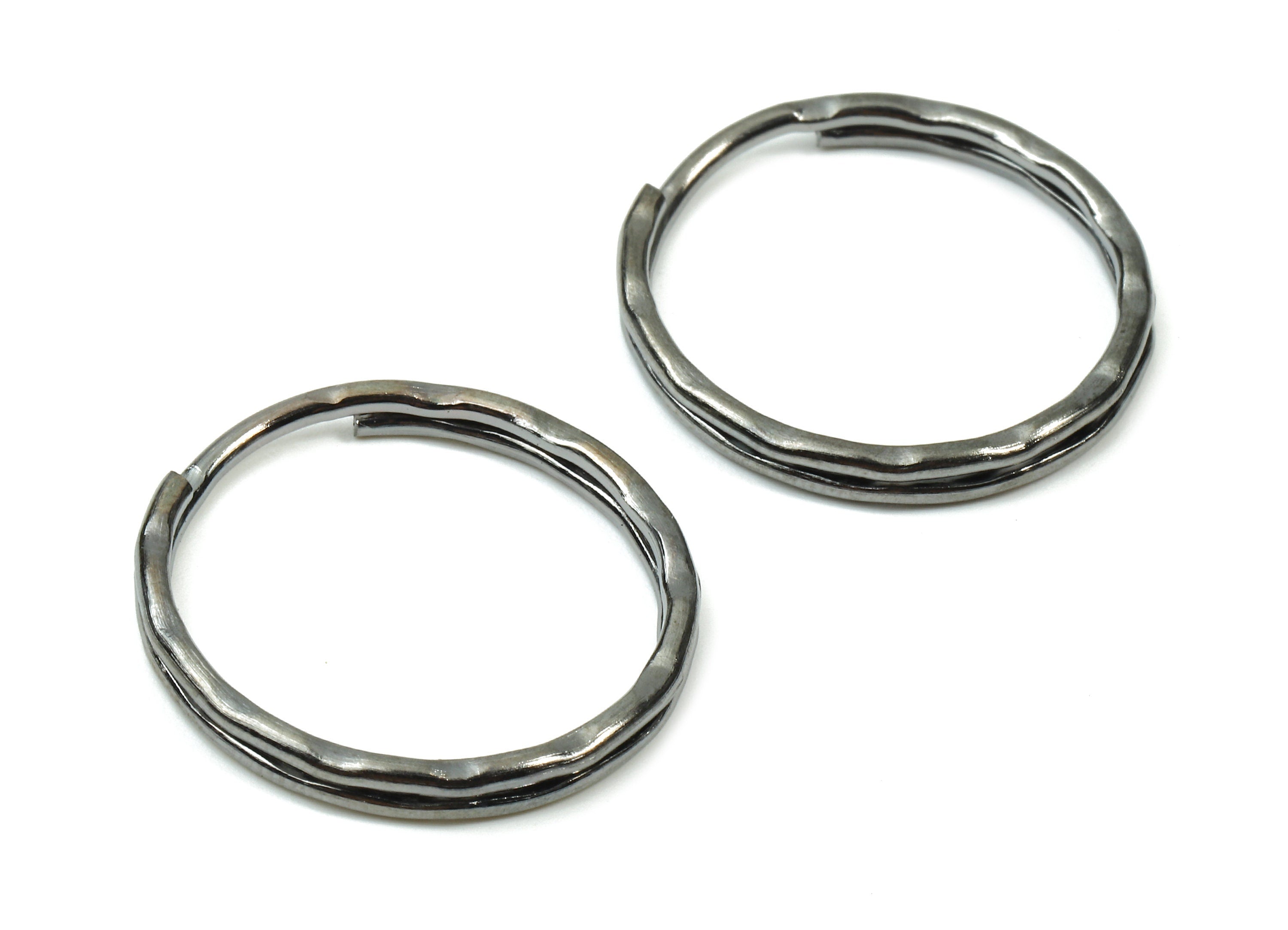Gunmetal Metal Key Rings - Split Rings - Circle Key Rings - Keychain Connectors - Key Ring Findings - 24.67x24.67x1.5mm - PP2854GM - DOMEDBAZAAR