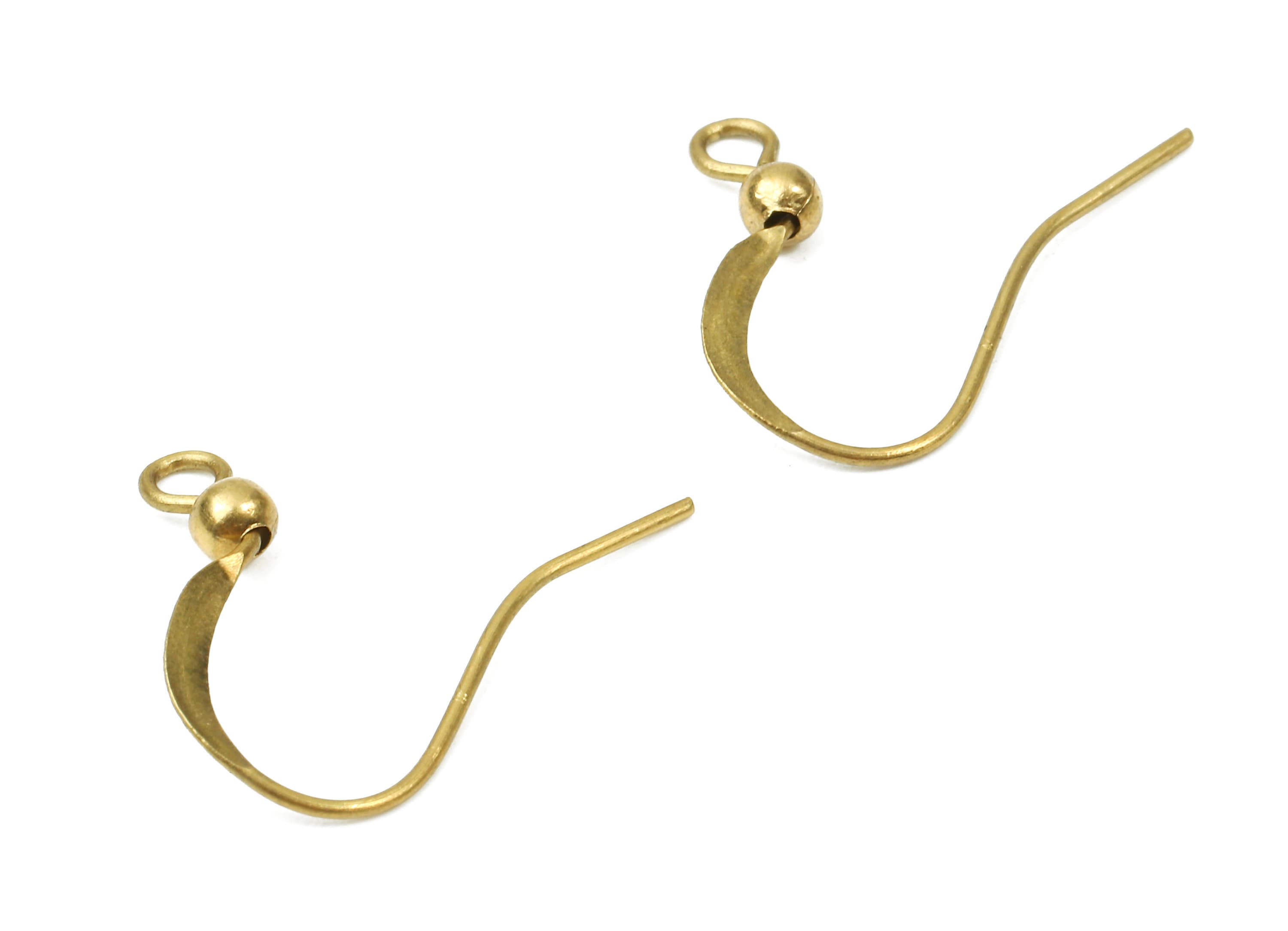 Brass Earring Hooks 3.2 - Raw Brass Hammered Earring Wires - Earring Findings - Jewellery Supplies - 20.48x16.7x2.95mm - PP2830 - DOMEDBAZAAR