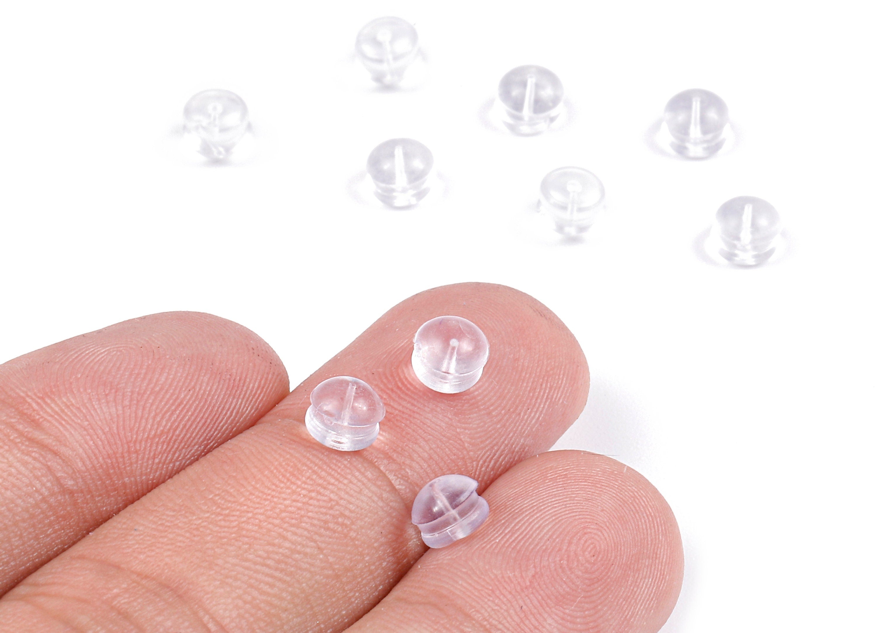 Rubber Earring Stopper Nuts - Rubber Earring Findings - Earring Back - 5.01x3.83mm - ES1004 - DOMEDBAZAAR