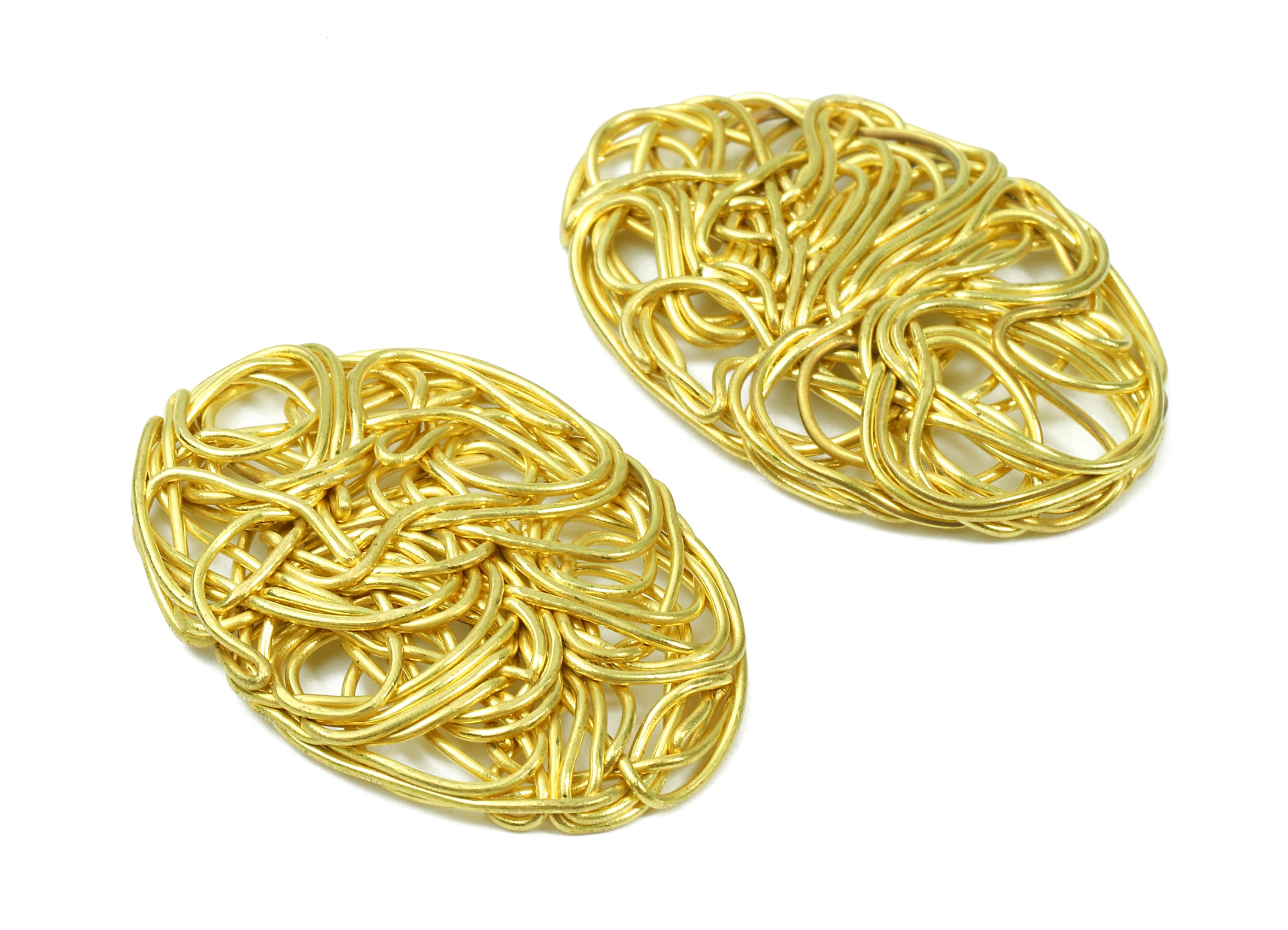 Brass Oval Charms - Brass Oval Hammered Earring Wires Pendant - Earring Findings - Jewelry Supplies - 35.03x24.78x2.87mm - PP2902 - DOMEDBAZAAR