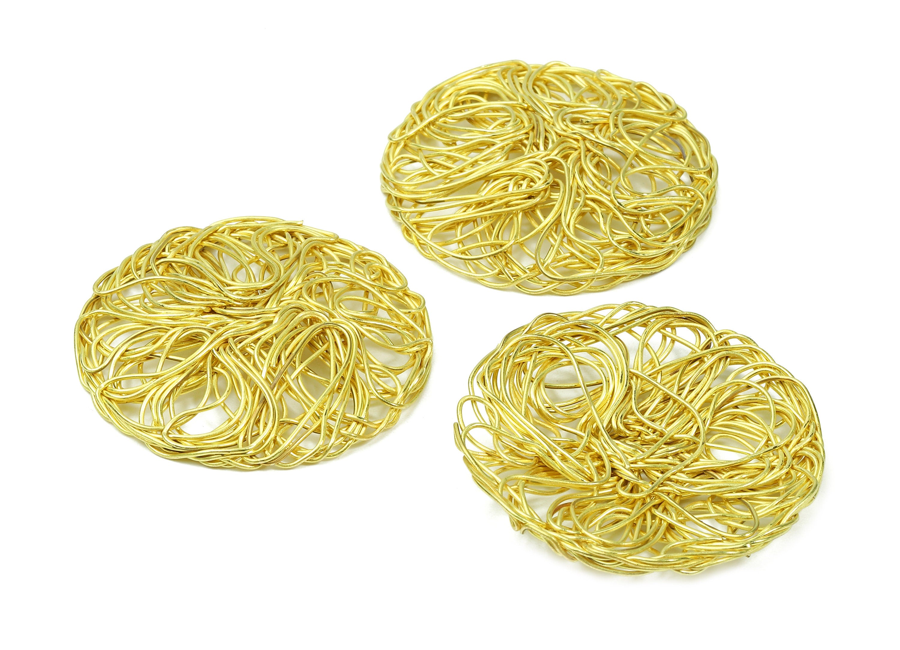 Brass Round Charms - Brass Round Hammered Earring Wires Pendant - Earring Findings - Jewelry Supplies - 46.22x46.22x3.62mm - PP2906 - DOMEDBAZAAR