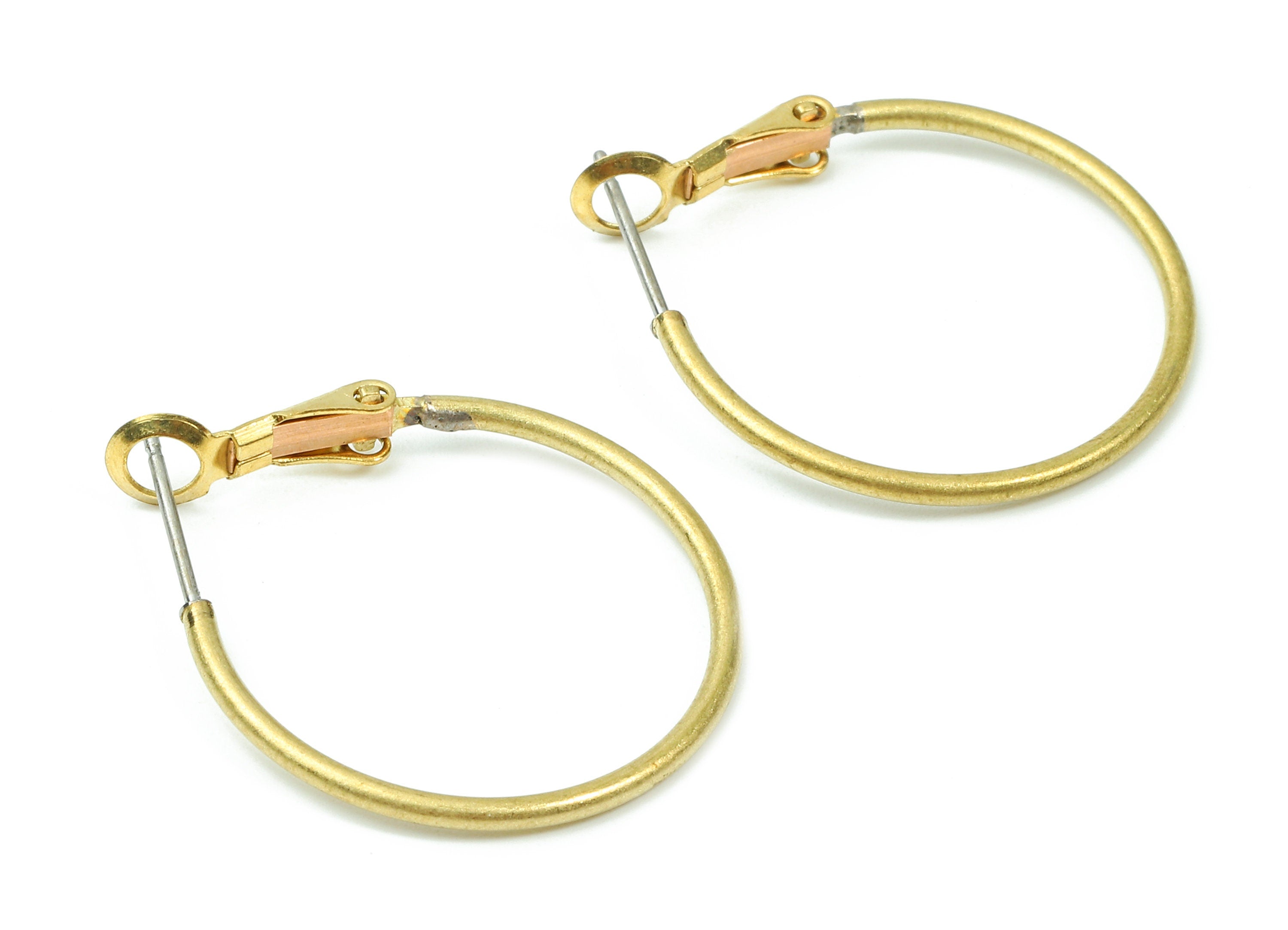 Brass Earrings Hoop 1.5x25 - Raw Brass Earring Circle Clasp - Earring Findings - Jewelry Supplies - 30.91x25.14x1.49mm - PP2840 - DOMEDBAZAAR