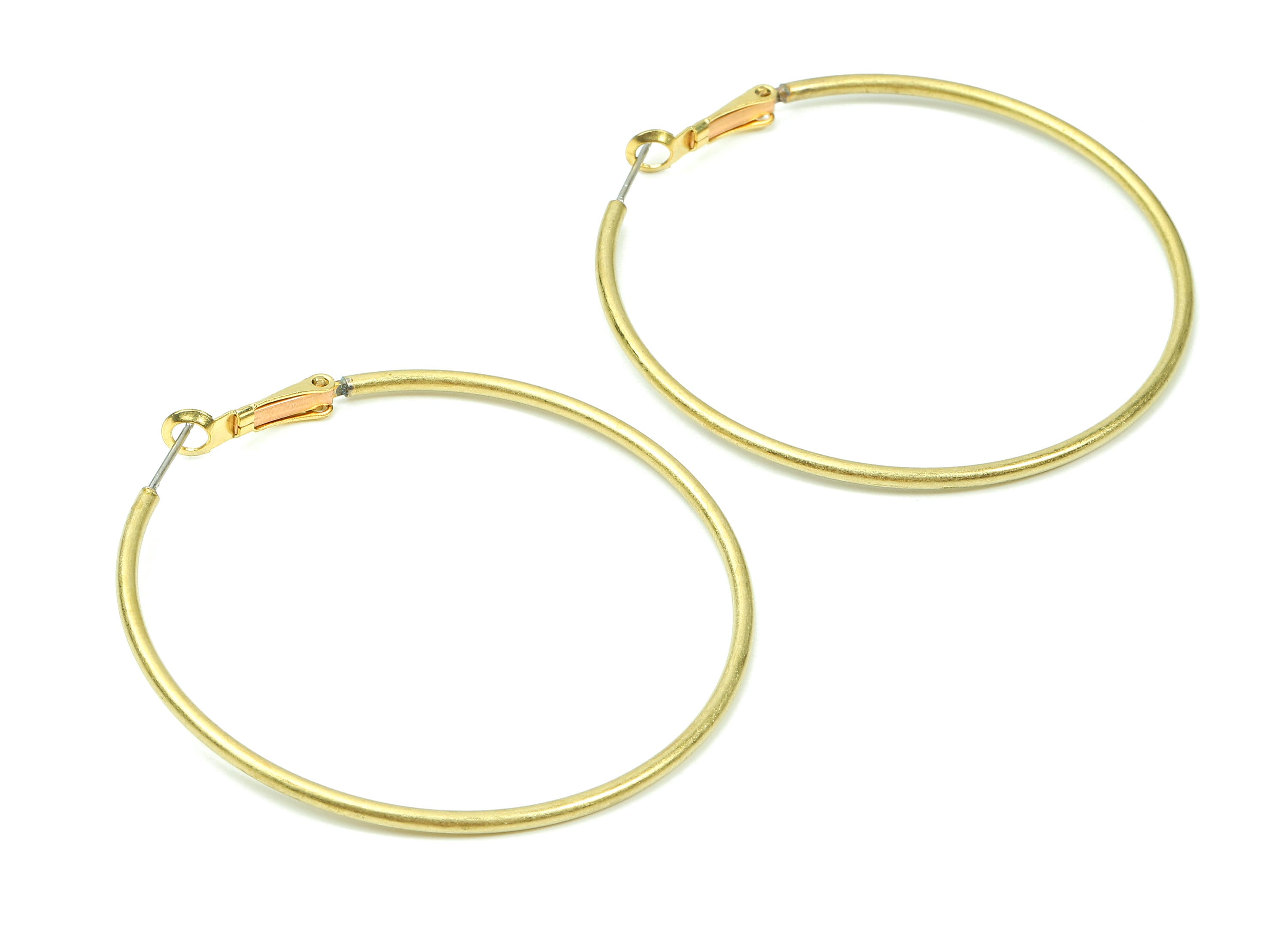 Brass Earrings Hoop 2.0x55 - Raw Brass Earring Circle Clasp - Earring Findings - Jewelry Supplies - 57.91x55.3x1.98mm - PP2845 - DOMEDBAZAAR