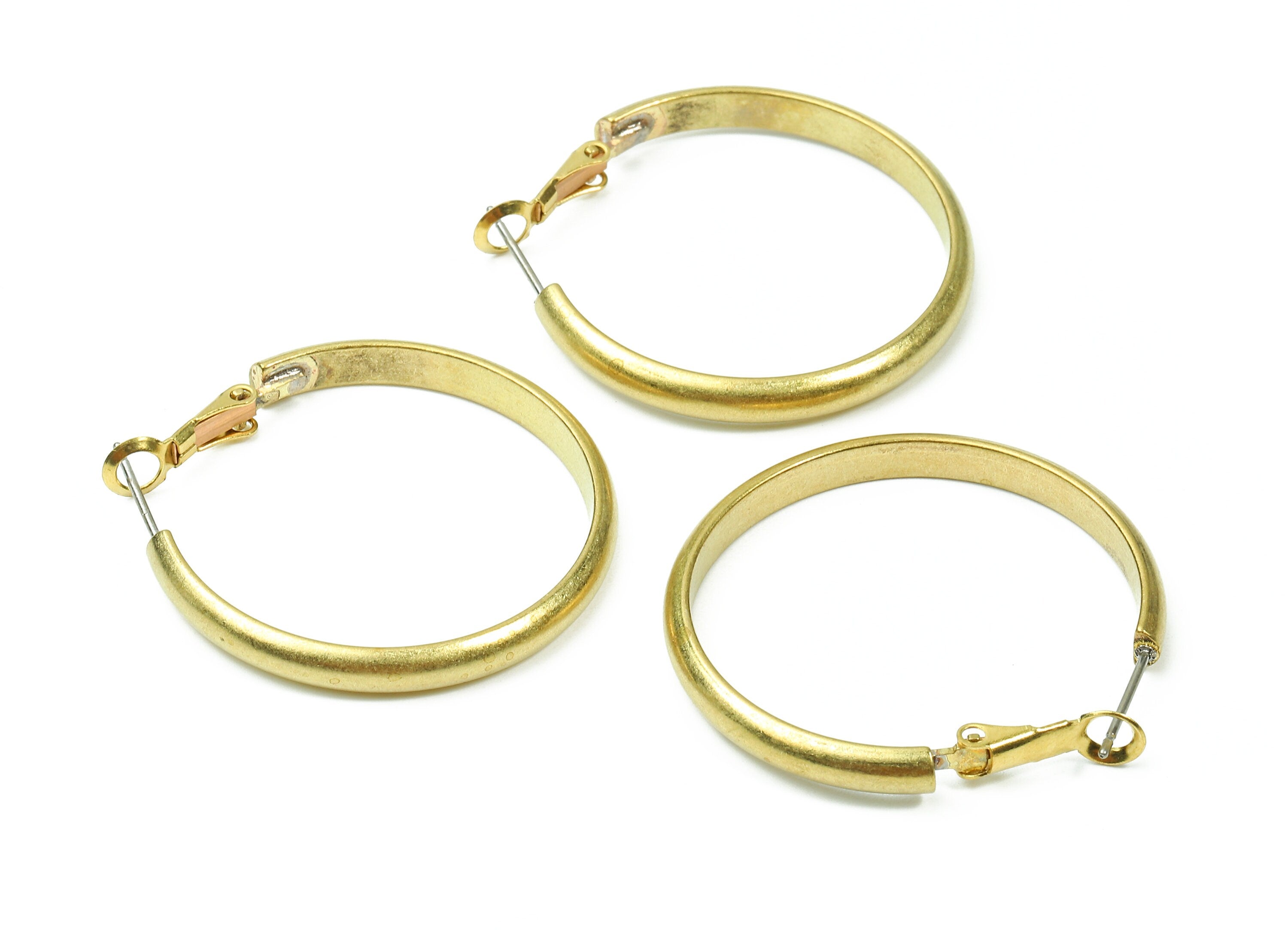 Brass Earrings Hoop 4x35 - Raw Brass Earring Circle Clasp - Earring Findings - Jewelry Supplies - 36.22x34.92x2.1mm - PP2848 - DOMEDBAZAAR