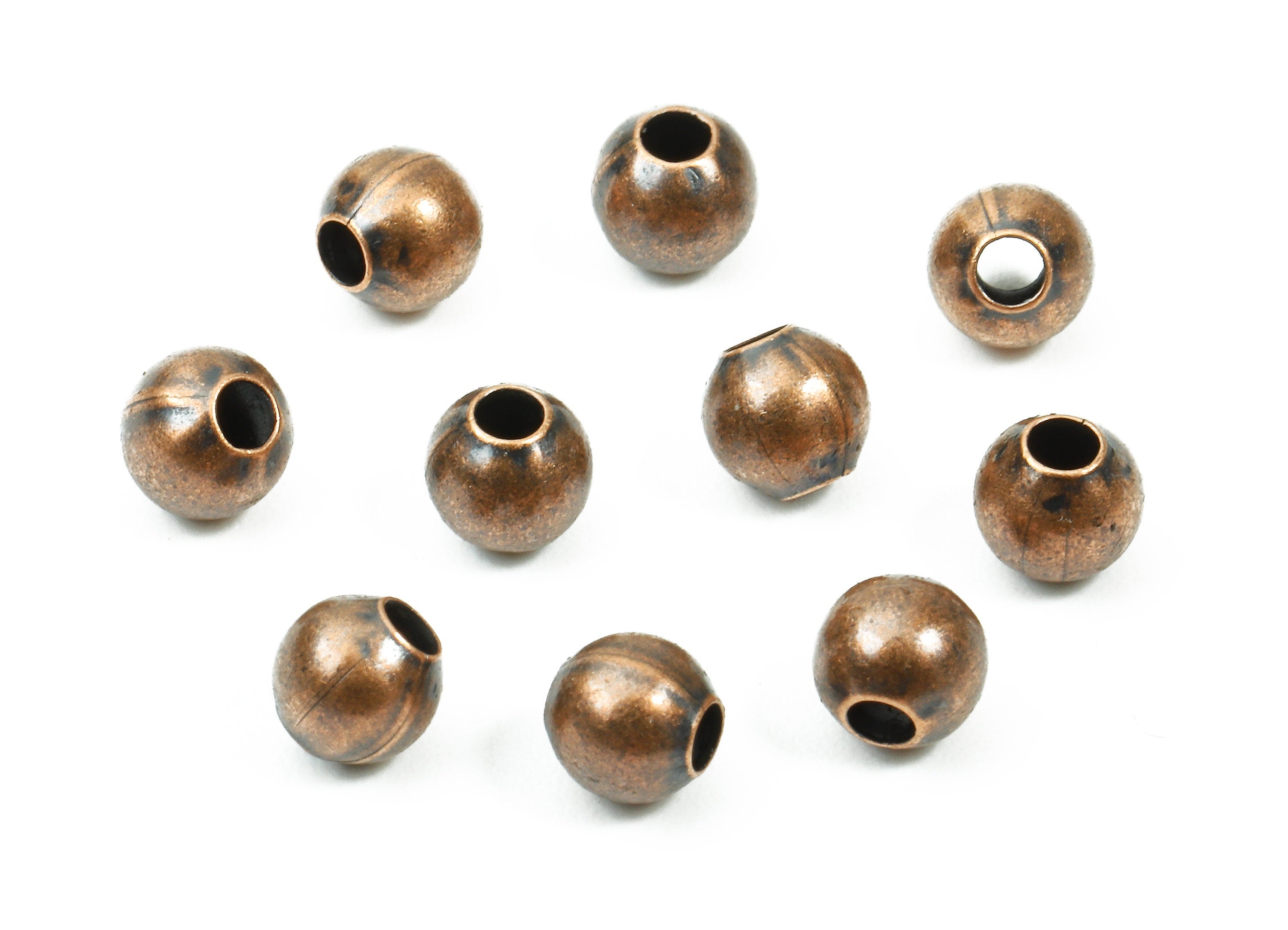 Brass Spacer Ball Beads 4.0 - Antique Copper Spacer Ball Beads - Necklace Beads - Earring Finding - Jewelry Supplies - 3.89x3.7mm - PP2814C - DOMEDBAZAAR