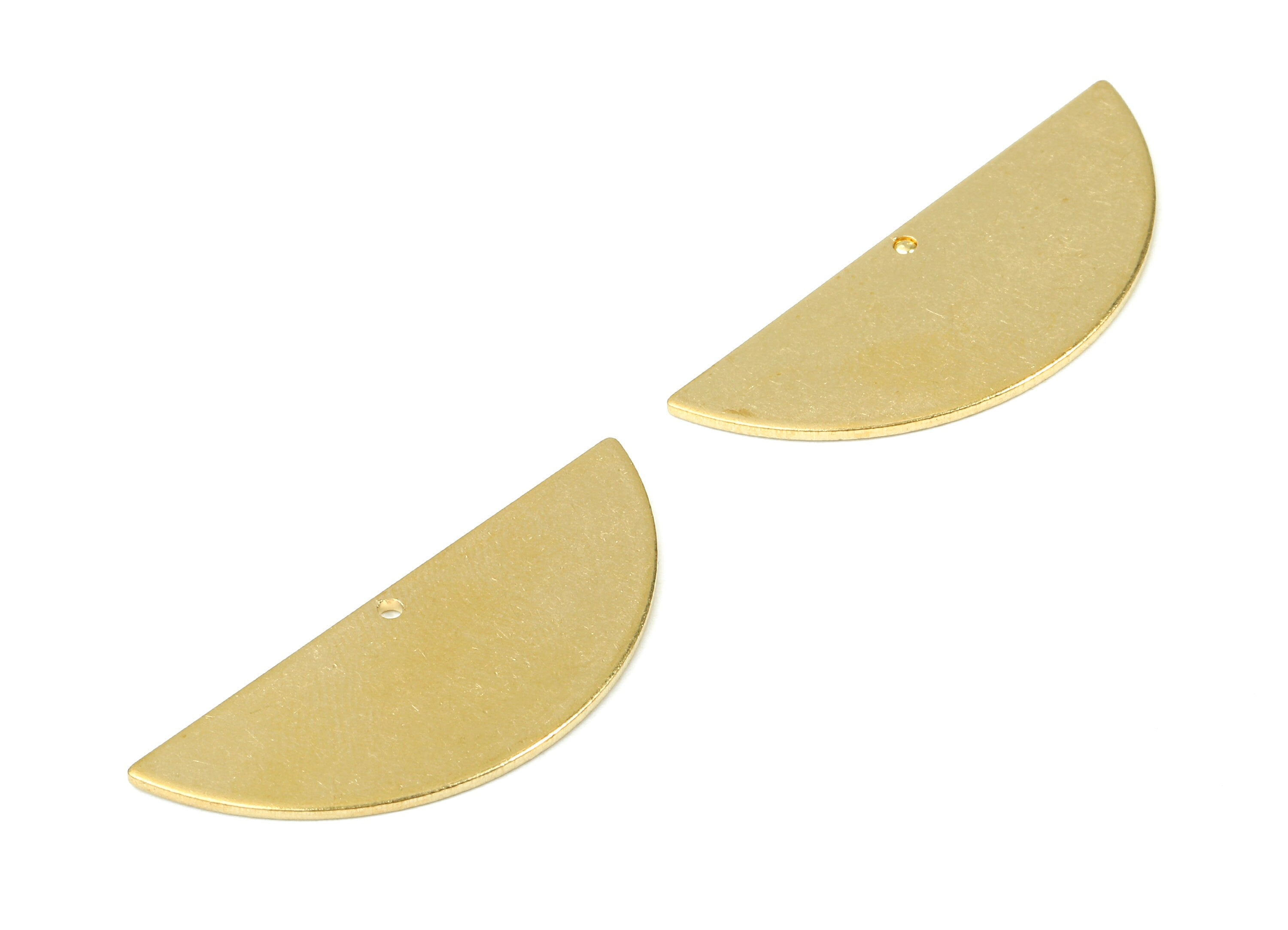Personalized stamping blank - Brass Semicircle Charms - Raw Brass Semicircle Earrings and Pendant- 39.22x15.47x0.99m - PP2955 - DOMEDBAZAAR