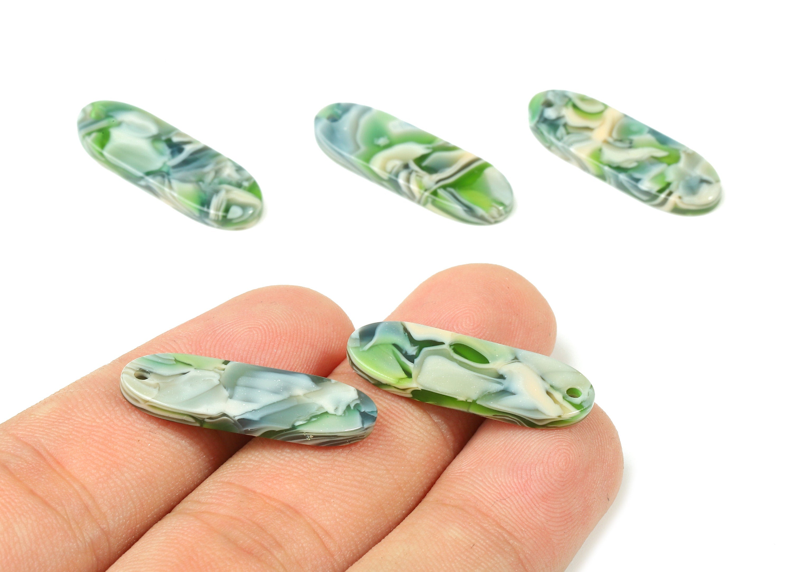 Acetate Oval Charms - Oval Earrings and Pendant - Earring Findings - Jewelry Supplies - Color Code: A205 - 26.8x9.18x2.34mm - AC1678-A205 - DOMEDBAZAAR