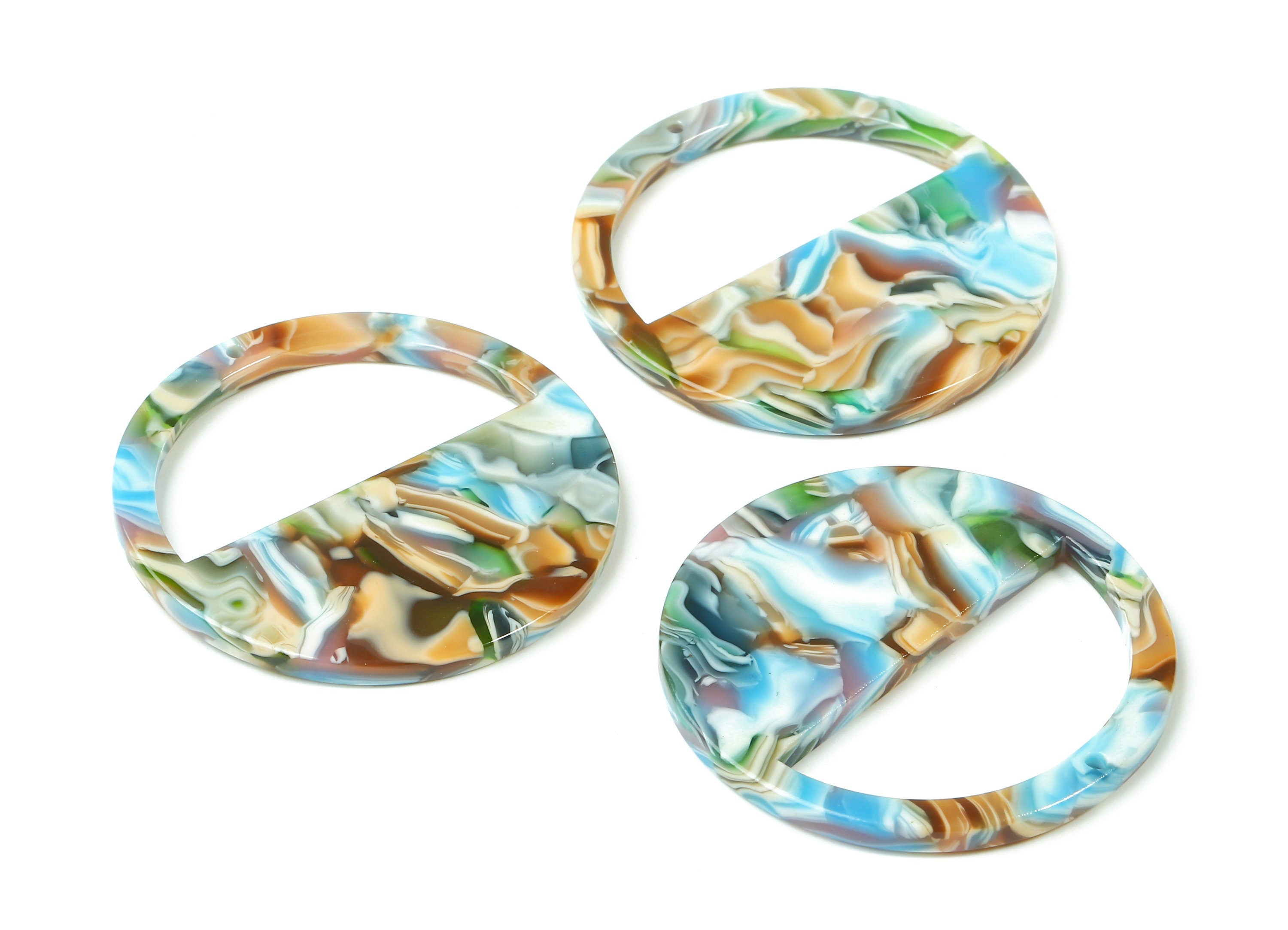 Acetate Round Charms - Round Earring and Pendant - Earring Findings - Jewelry Supplies - Color Code: A240 - 34.42x34.42x2.61mm - AC1498-A240 - DOMEDBAZAAR