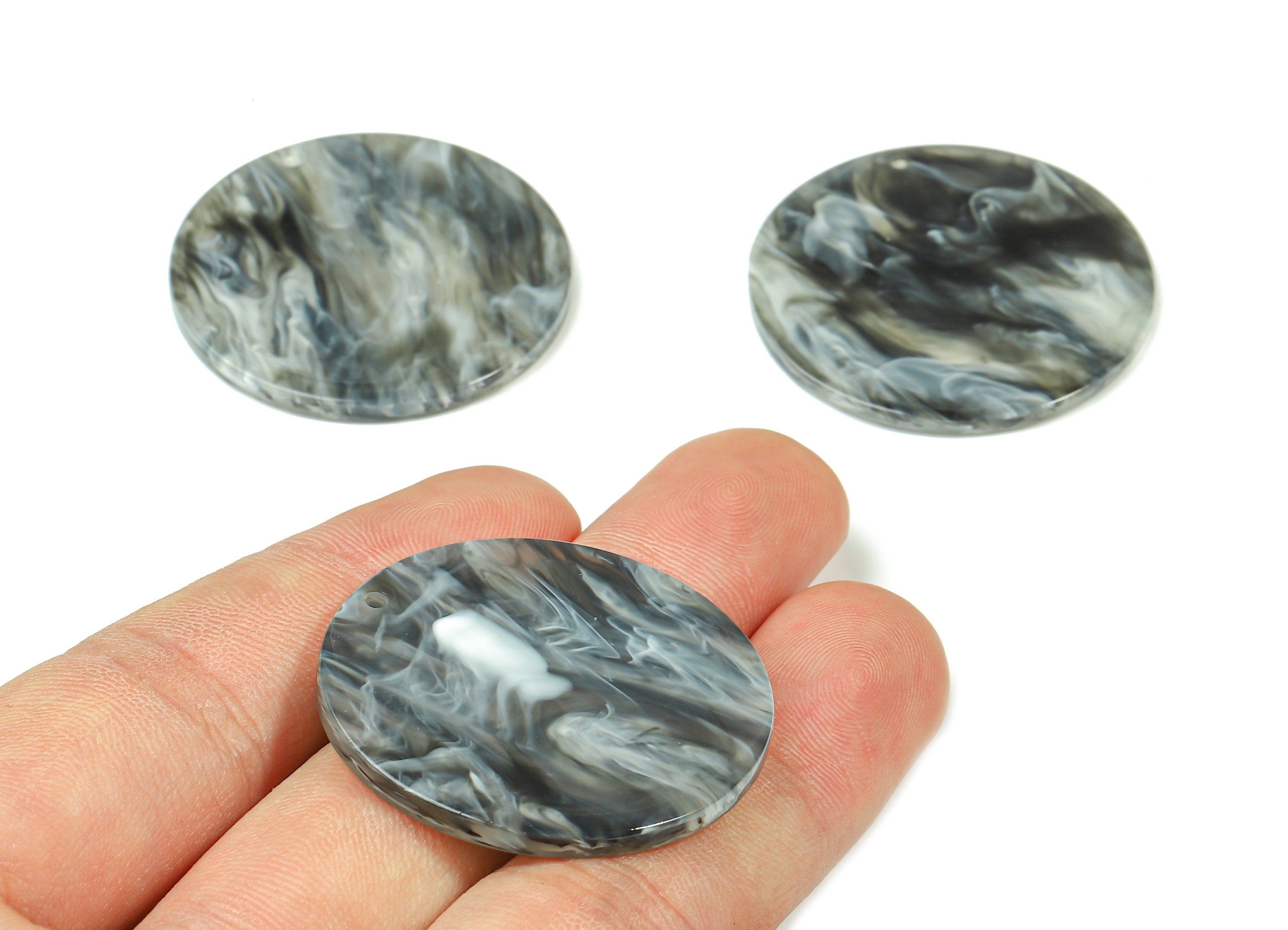 Acetate Round Charms - Coin Earrings and Pendant - Earring Findings - Jewelry Supplys - Color Code: A231 - 34.8x34.8x2.54mm - AC1135-A231 - DOMEDBAZAAR