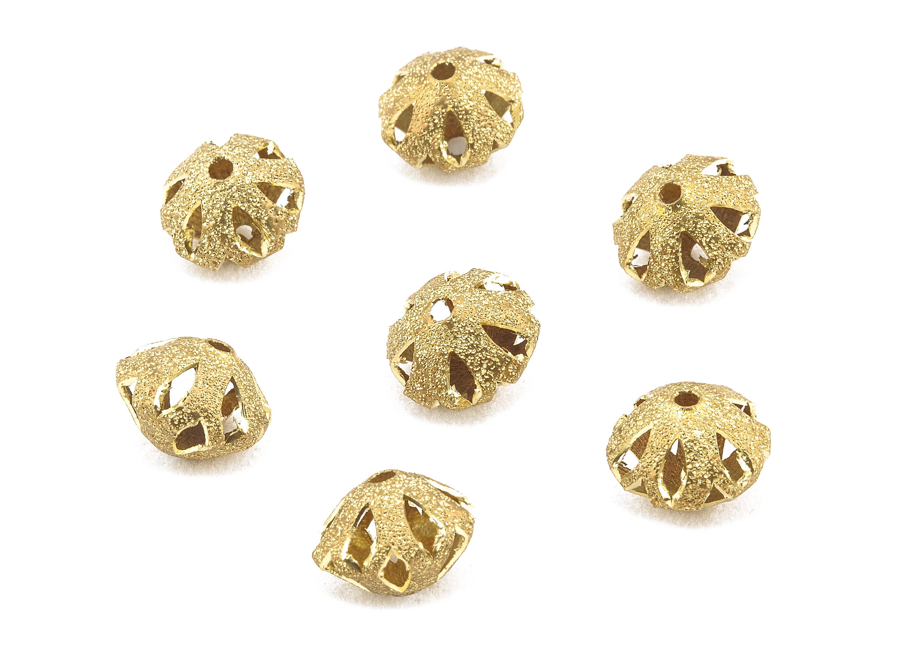 Brass Spacer Ball Beads - Raw Brass Spacer Ball Beads - Necklace Beads - Earring Findings - Jewelry Supplies - 13.94x10.86mm - PP2339 - DOMEDBAZAAR