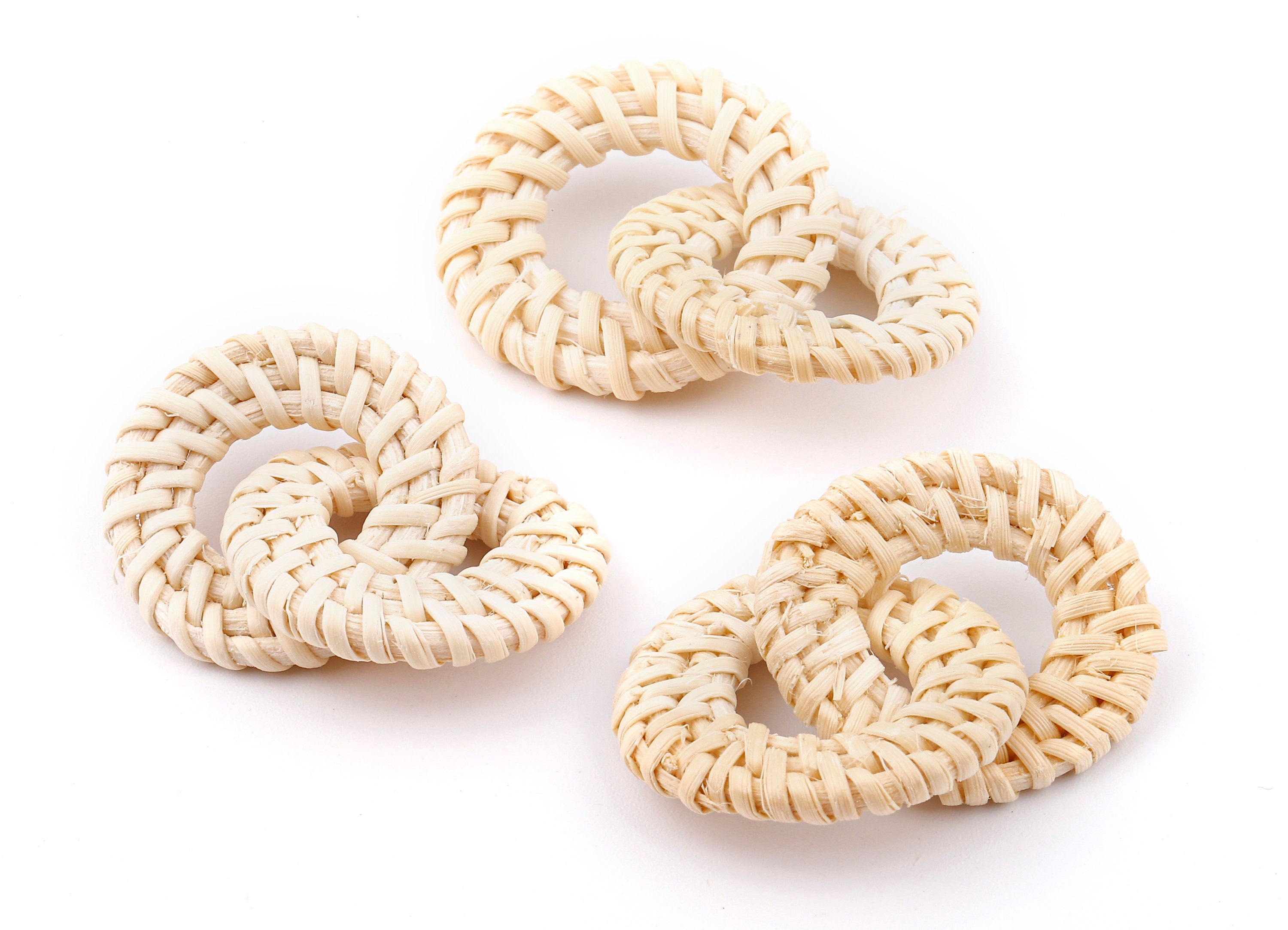 Handwoven Circle Rattan Charms - Circle Rattan Earrings and Pendant - Wooden Earrings - Jewelry Handmade - 43.5x29.92x3.74mm - RT1307 - DOMEDBAZAAR
