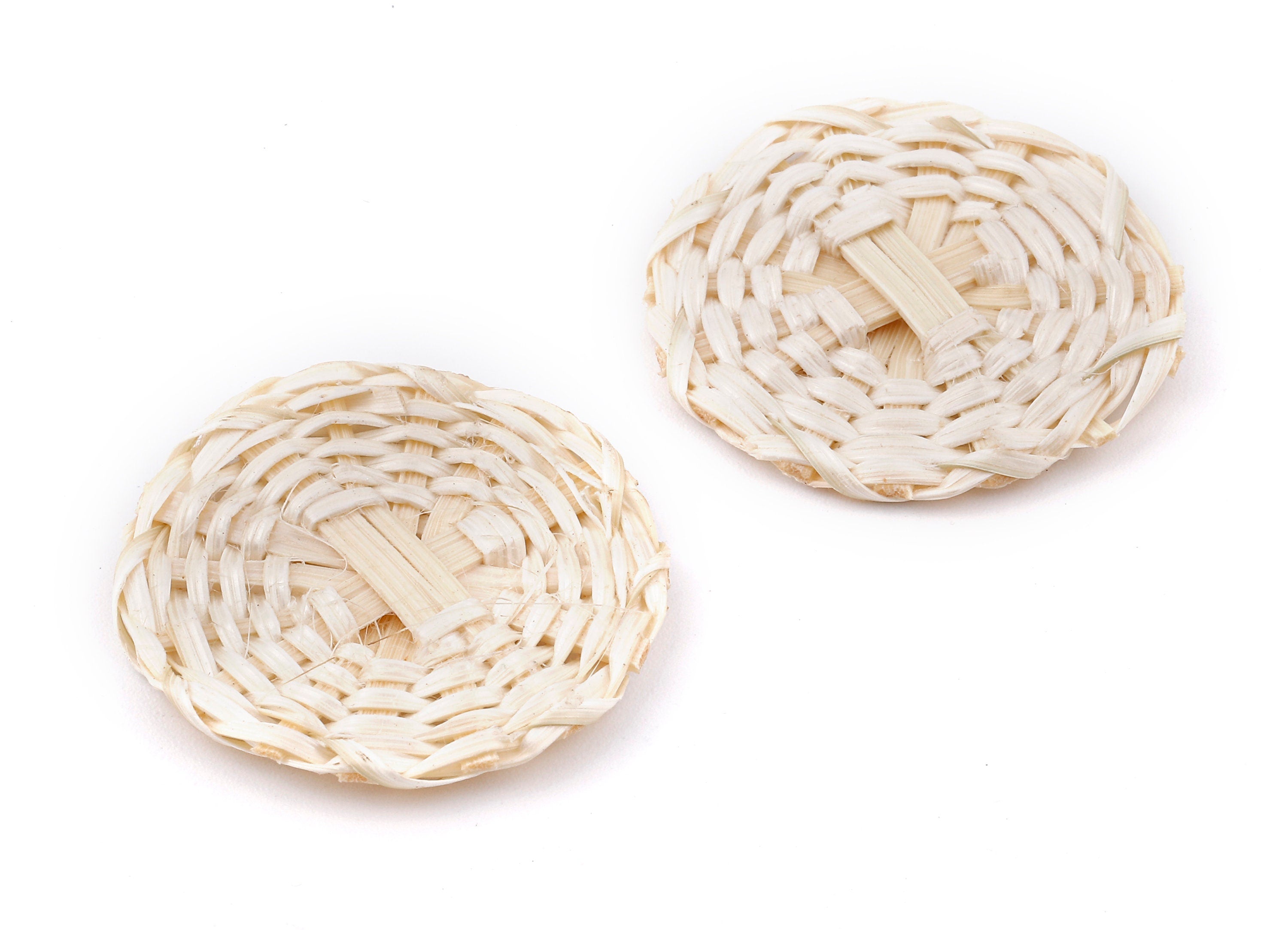 Handwoven Rattan Earring Charms - Round Rattan Earrings and Pendant - Woven Earrings - Jewelry Handmade - 36.44x36.44x3.28mm - RT1322 - DOMEDBAZAAR