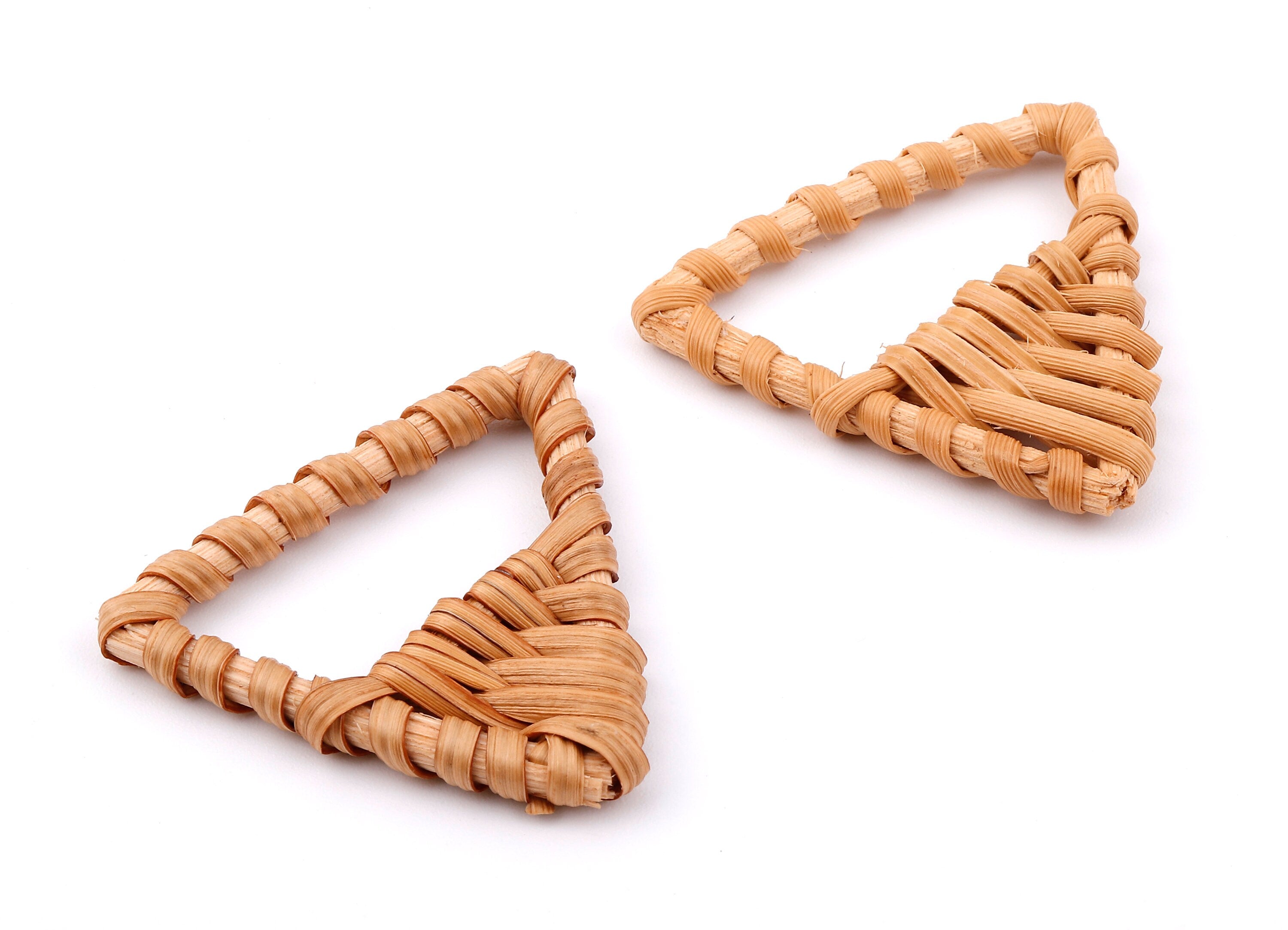 Handwoven Rattan Triangle Charms - Triangle Rattan Earrings and Pendant - Woven Earrings - Jewelery Handmade - 40.16x40.16x5.25mm - RT1317 - DOMEDBAZAAR