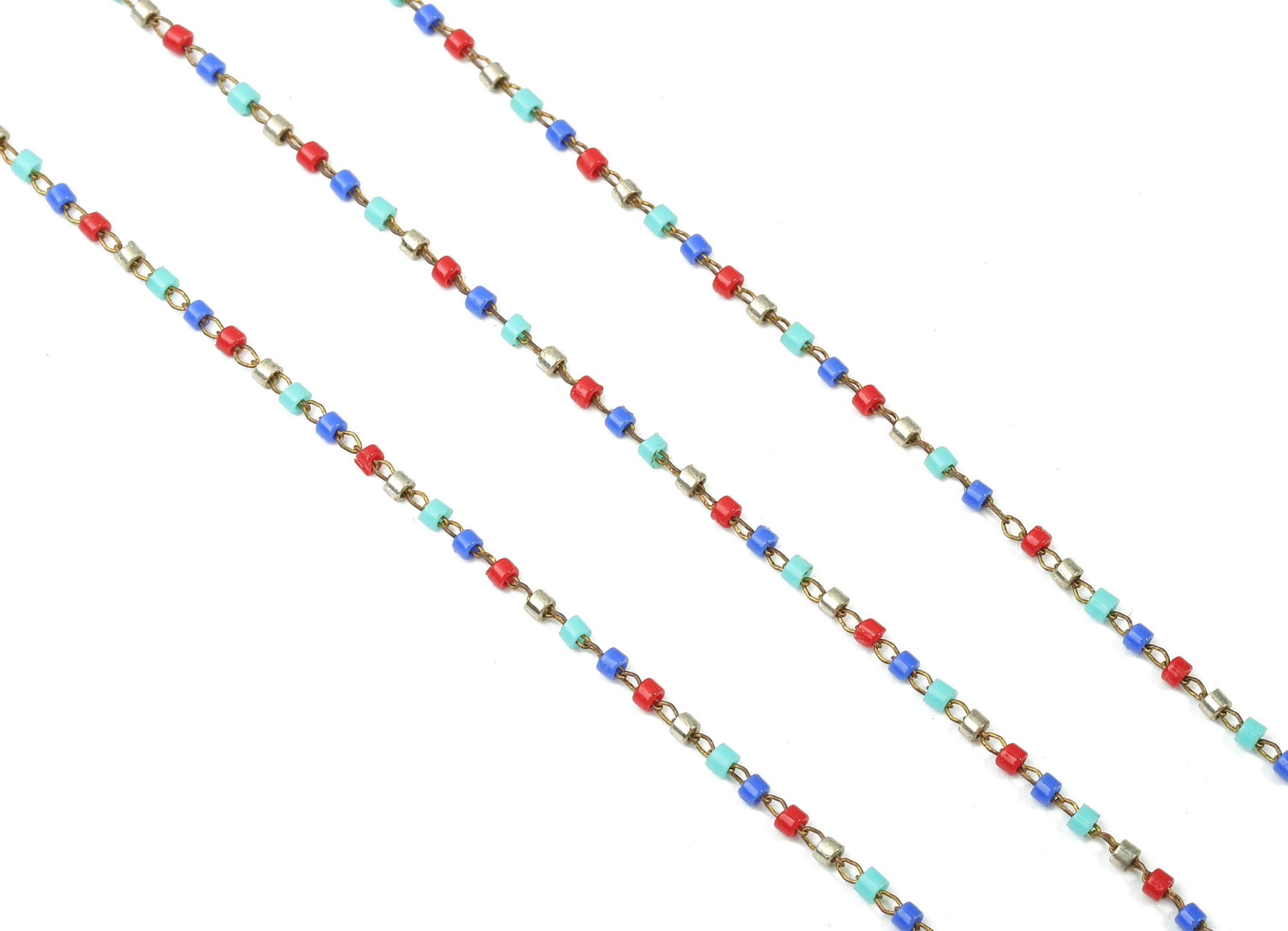 Toho Glass Beaded Chain - Seed Beads Chain - Toho Glass Bead - Stainless Steel - Jewelry Making Chain - 1.63mm x 1.44mm - TH1027 - DOMEDBAZAAR