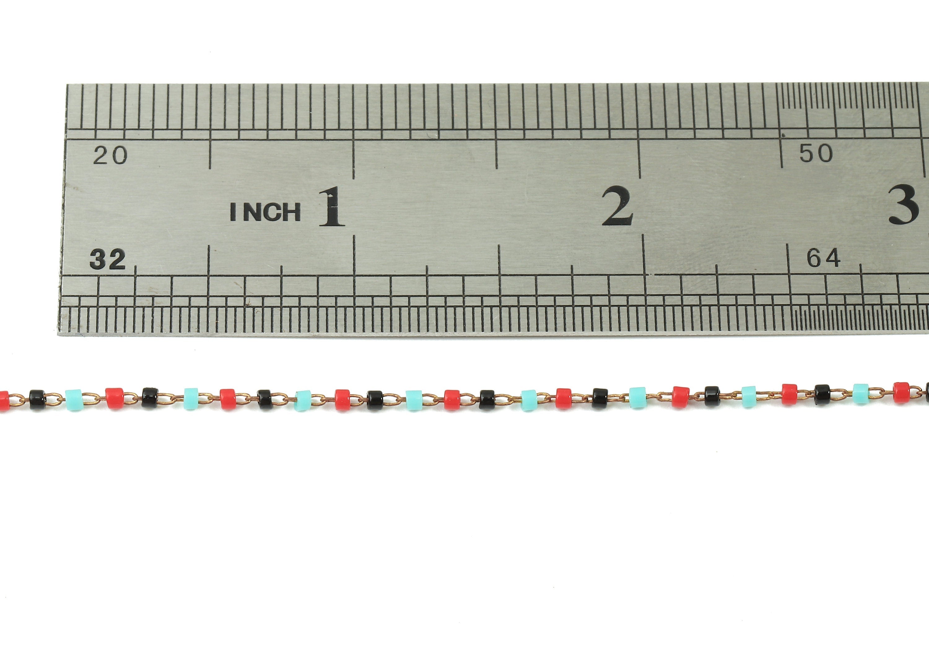Toho Glass Beaded Chain - Seed Beads Chain - Toho Glass Bead - Stainless Steel - Jewelry Making Chain - 1.63mm x 1.44mm - TH1029 - DOMEDBAZAAR