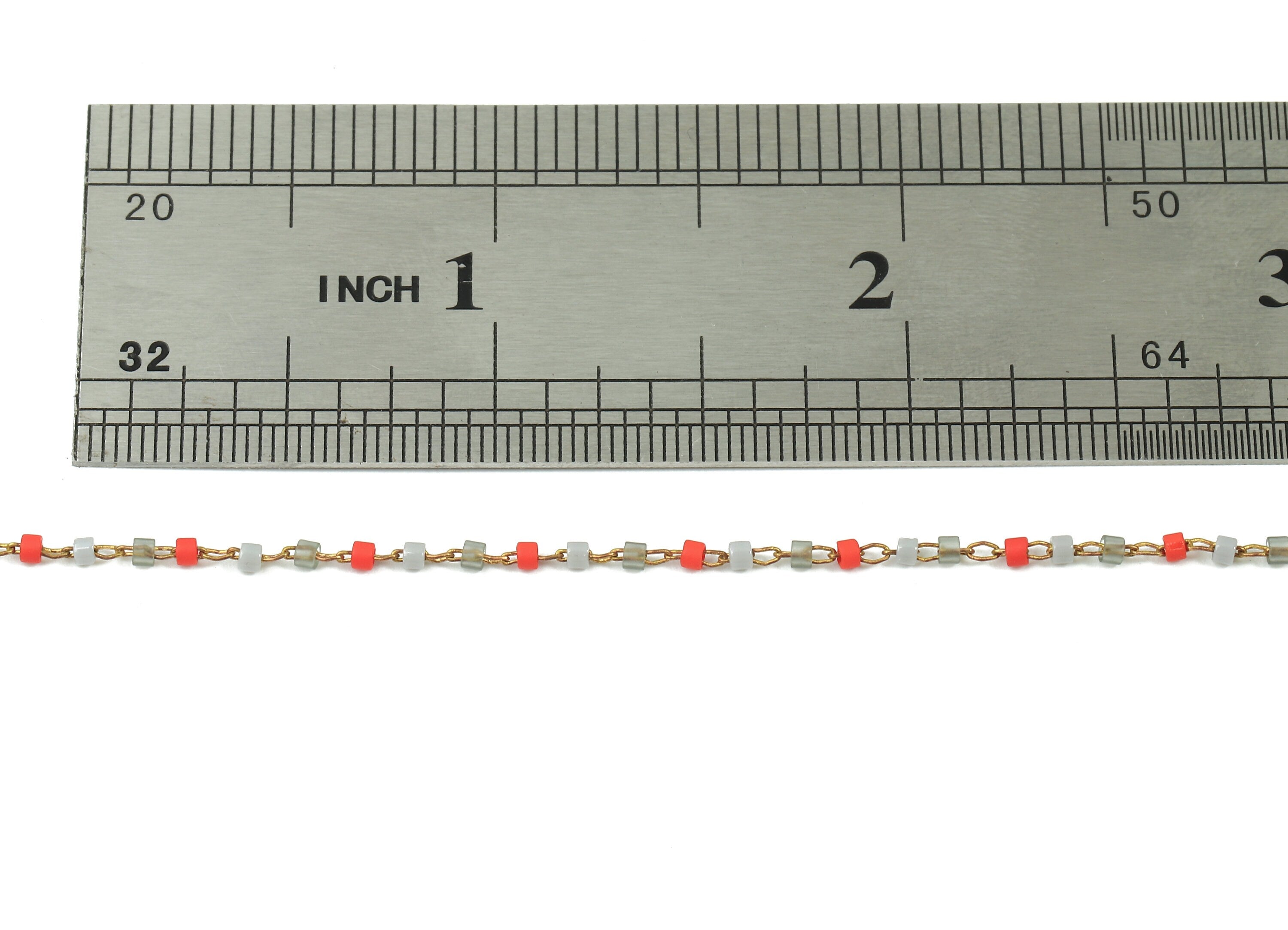 Toho Glass Beaded Chain - Seed Beads Chain - Toho Glass Bead - Stainless Steel - Jewelry Making Chain - 1.63mm x 1.44mm - TH1032 - DOMEDBAZAAR