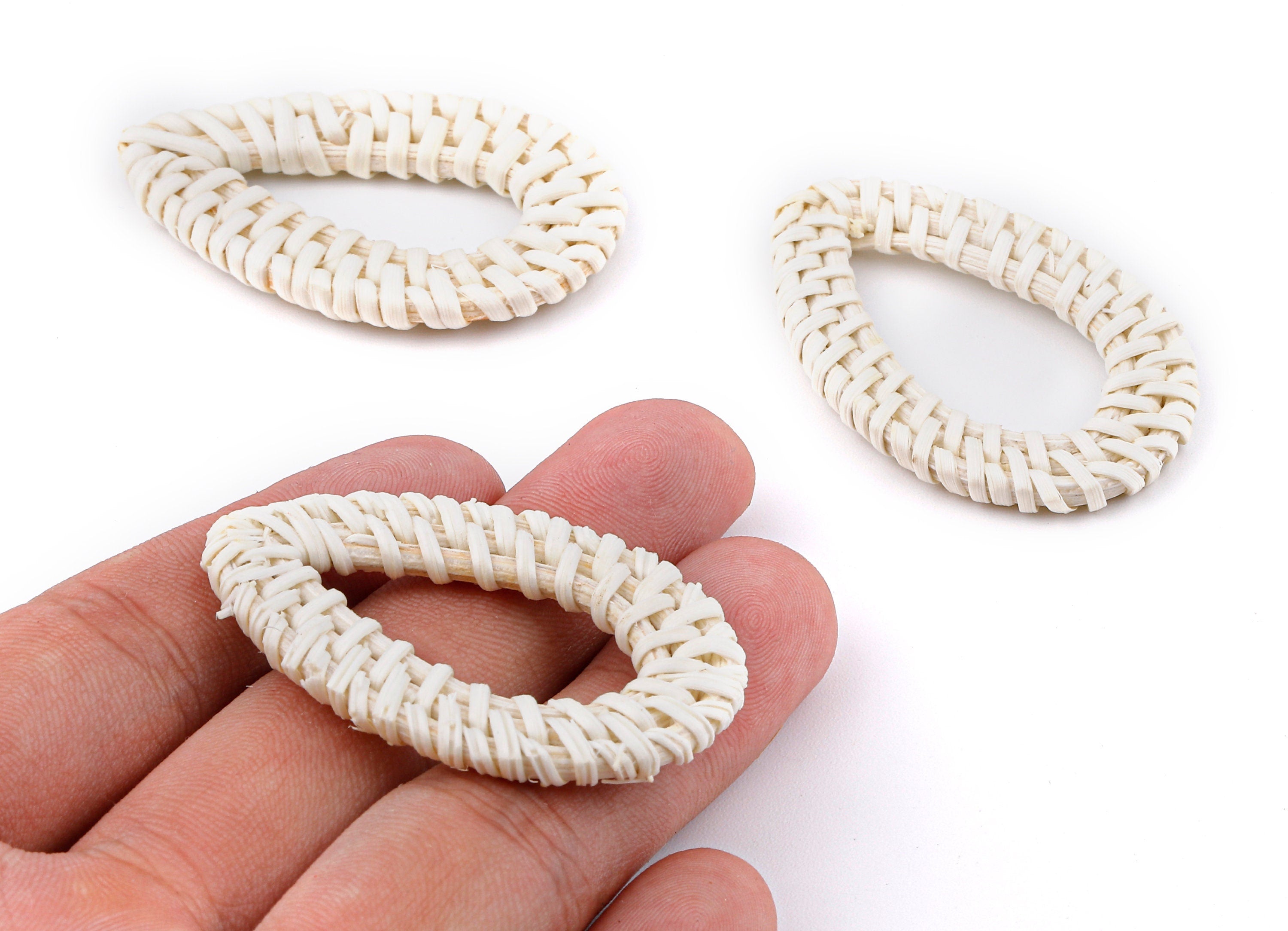 Handwoven Rattan Drop Charms - Rattan Drop Earrings and Pendant - Woven Earrings - Jewelry Handmade - 53.23x33.13x4.24mm - RT1331 - DOMEDBAZAAR
