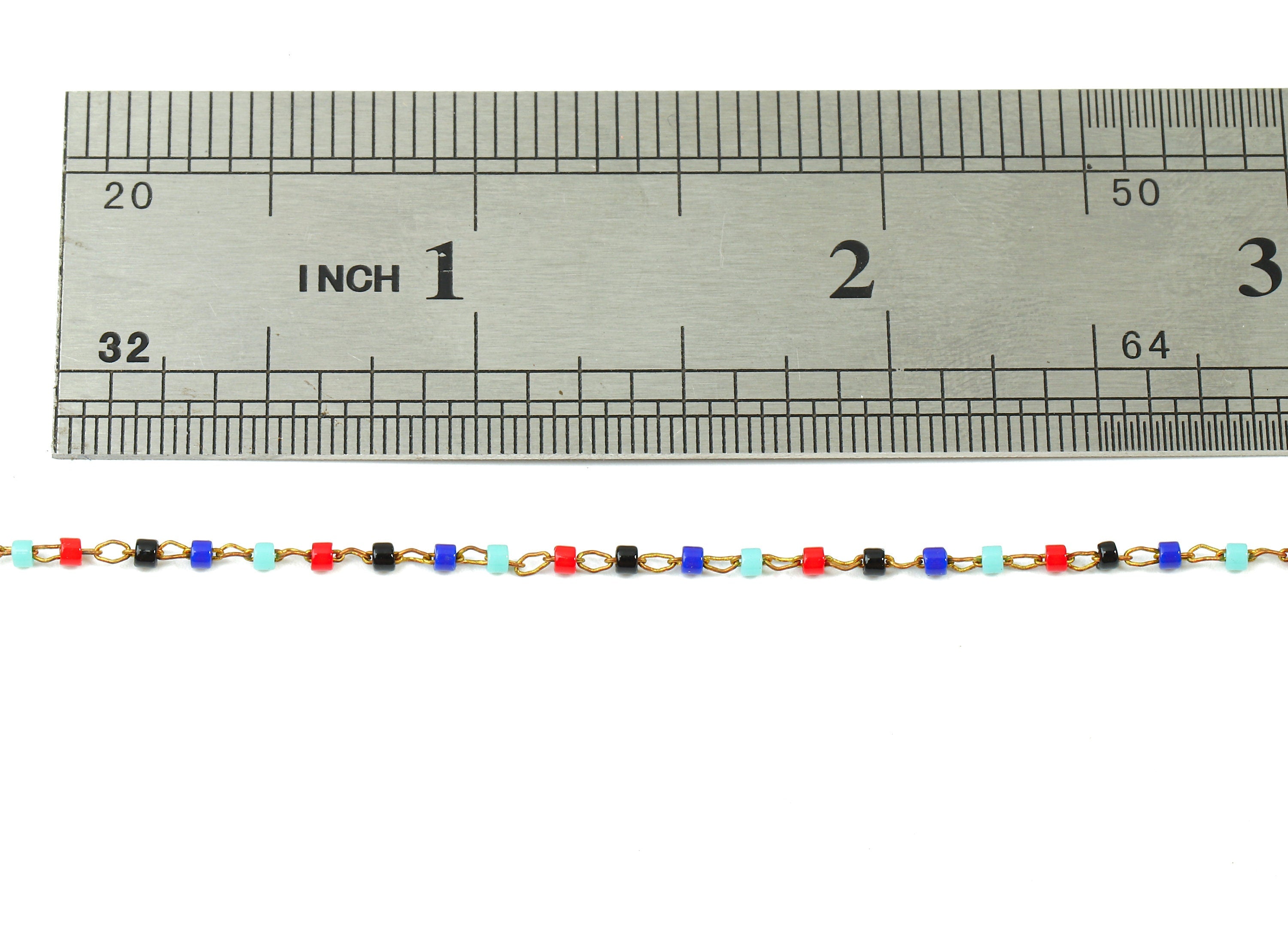 Toho Glass Beaded Chain - Seed Beads Chain - Toho Glass Bead - Stainless Steel - Jewelry Making Chain - 1.63mm x 1.44mm - TH1041 - DOMEDBAZAAR