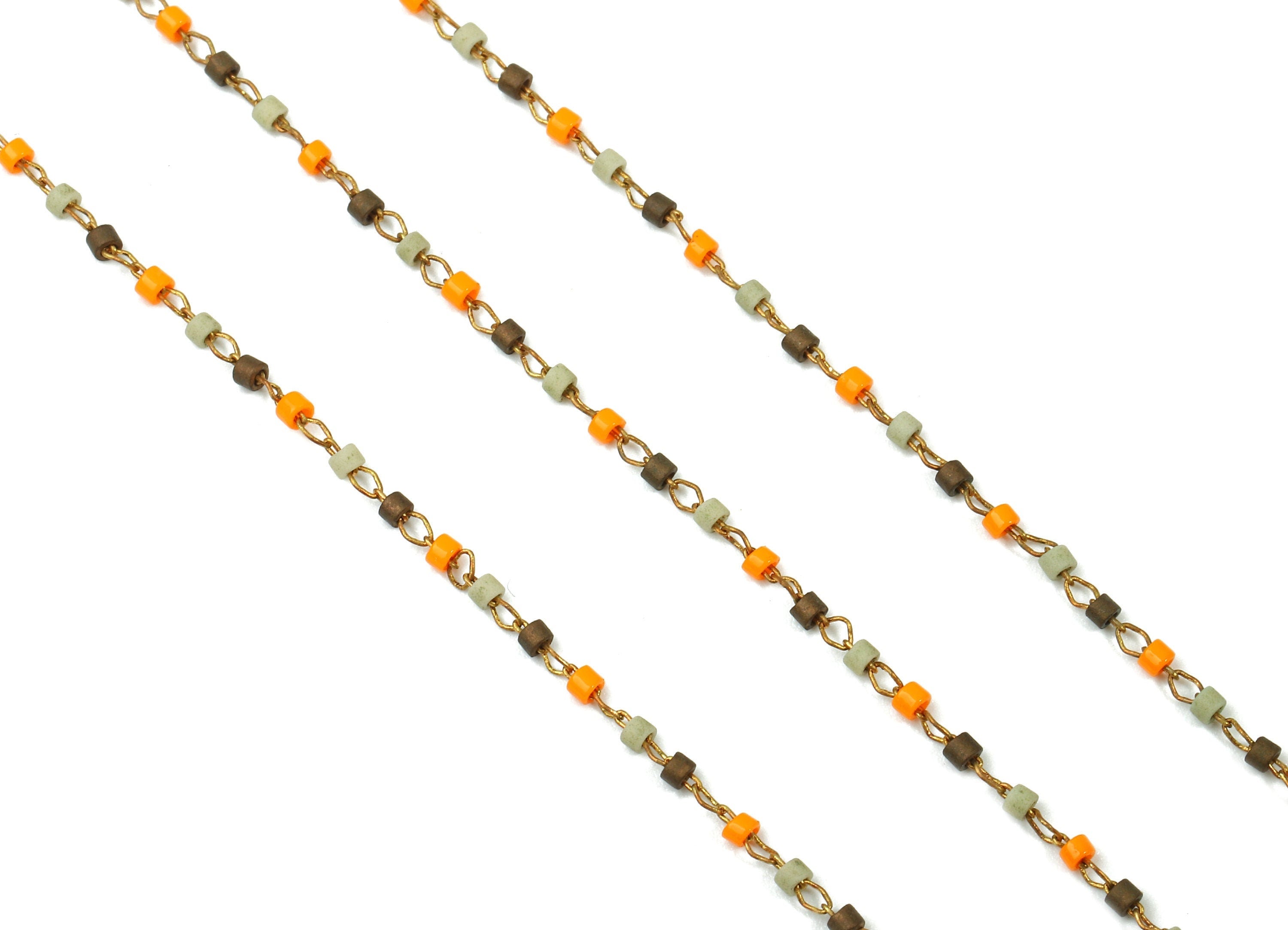 Toho Glass Beaded Chain - Seed Beads Chain - Toho Glass Bead - Stainless Steel - Jewelry Making Chain - 1.63mm x 1.44mm - TH1045 - DOMEDBAZAAR