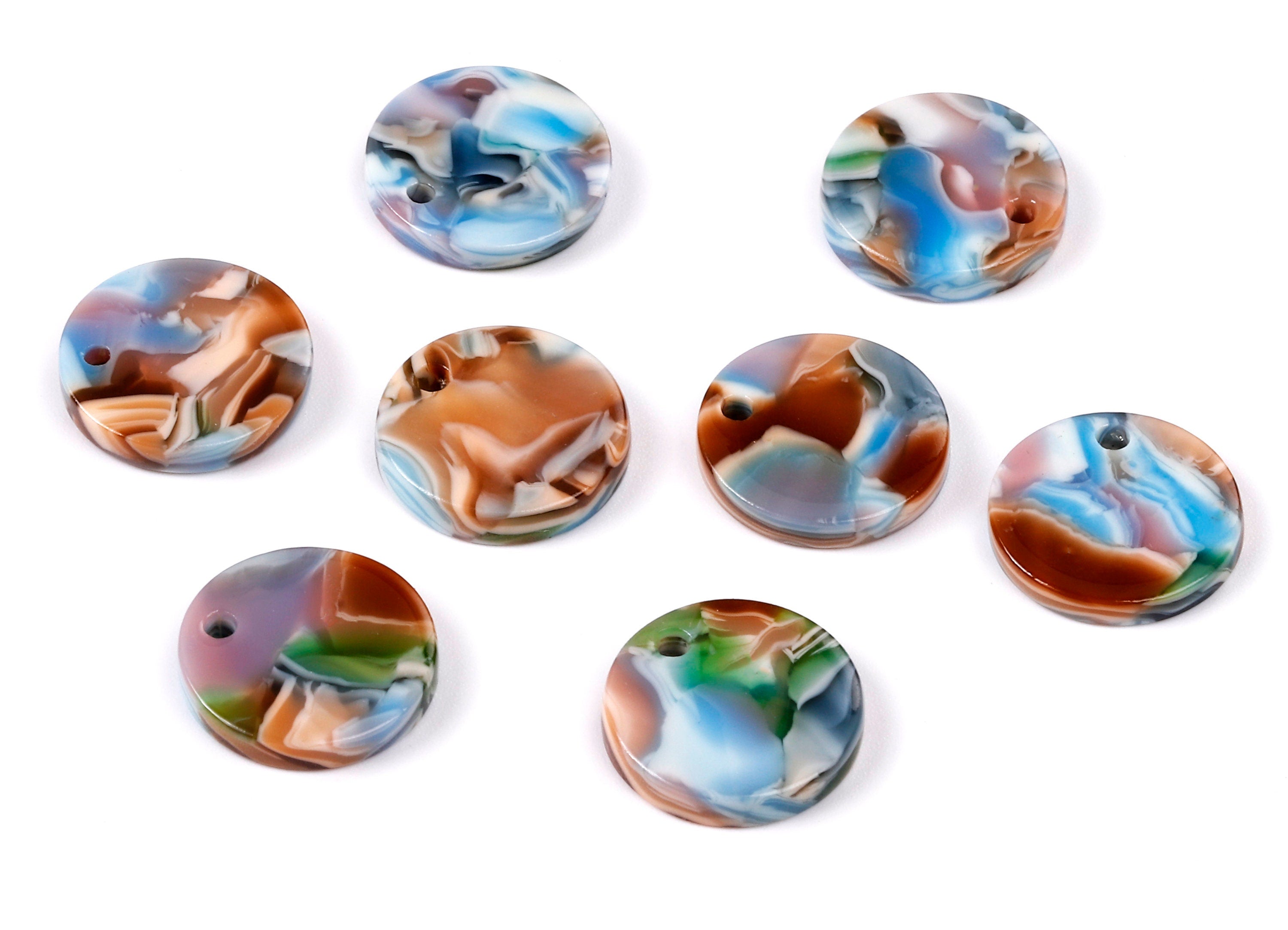 Acetate Round Charms - Round Earrings and Pendant - Earring Findings - Jewelry Supplies - Color Code: A240 - 14.6x14.6x2.68mm - AC1064-A240 - DOMEDBAZAAR